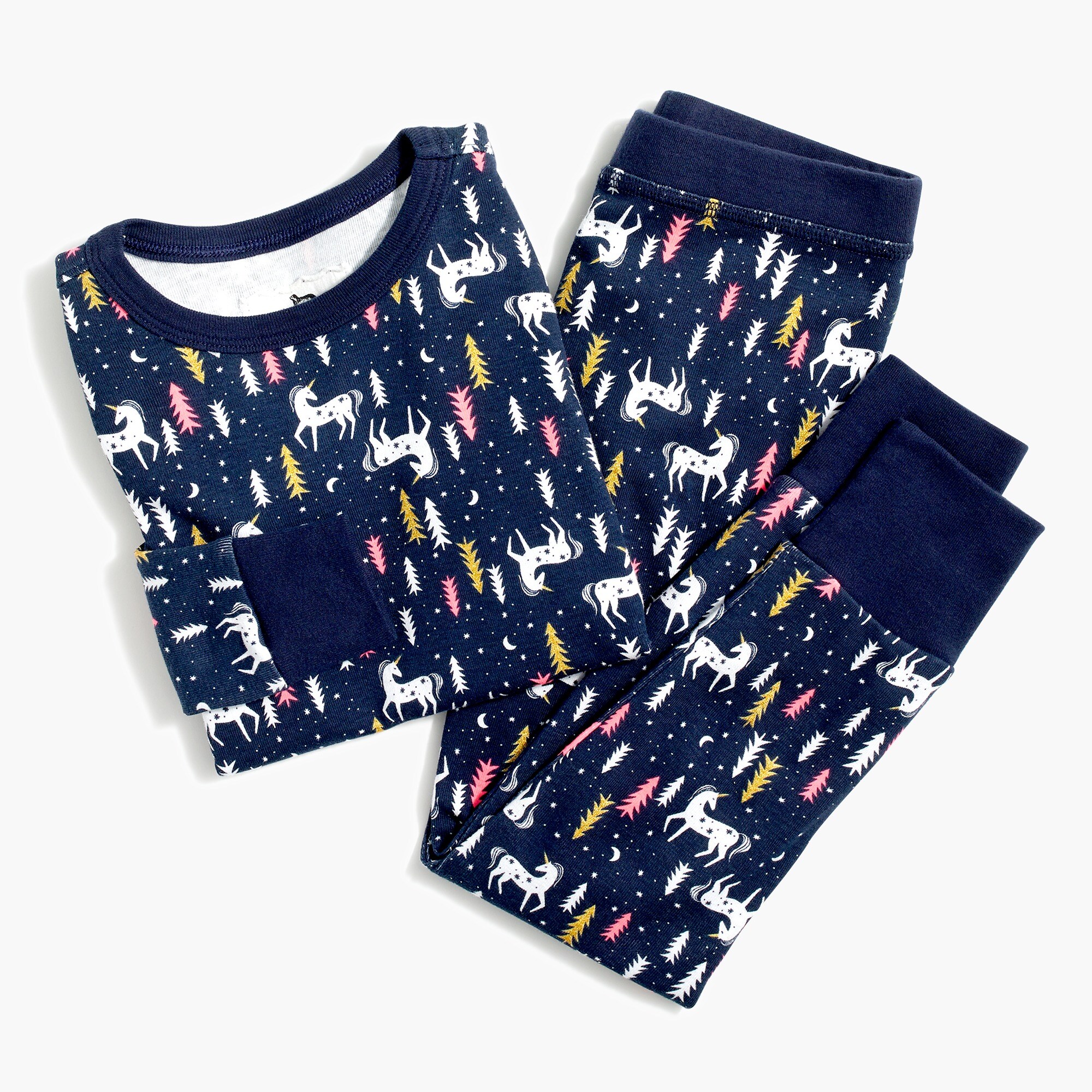 Girls' long-sleeve unicorn forest sleep set