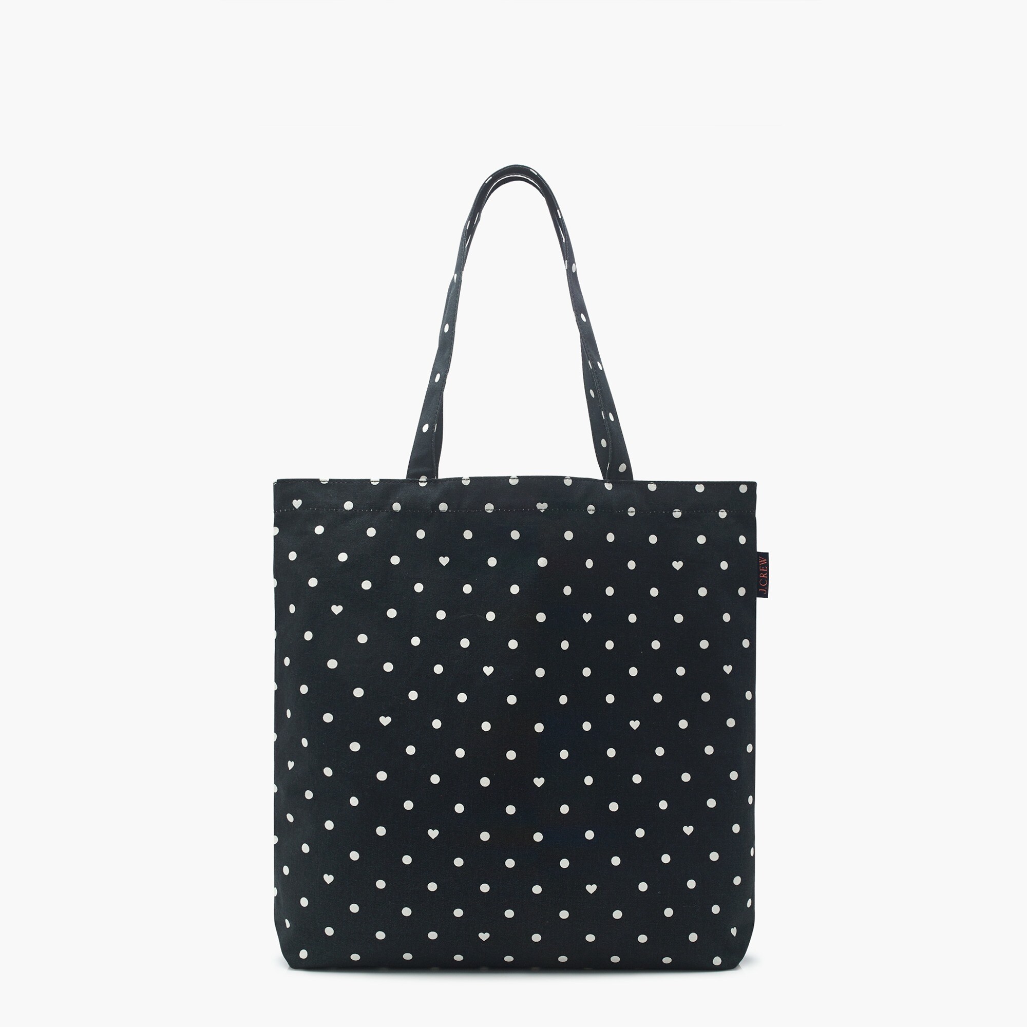Reusable everyday canvas tote in heart dot