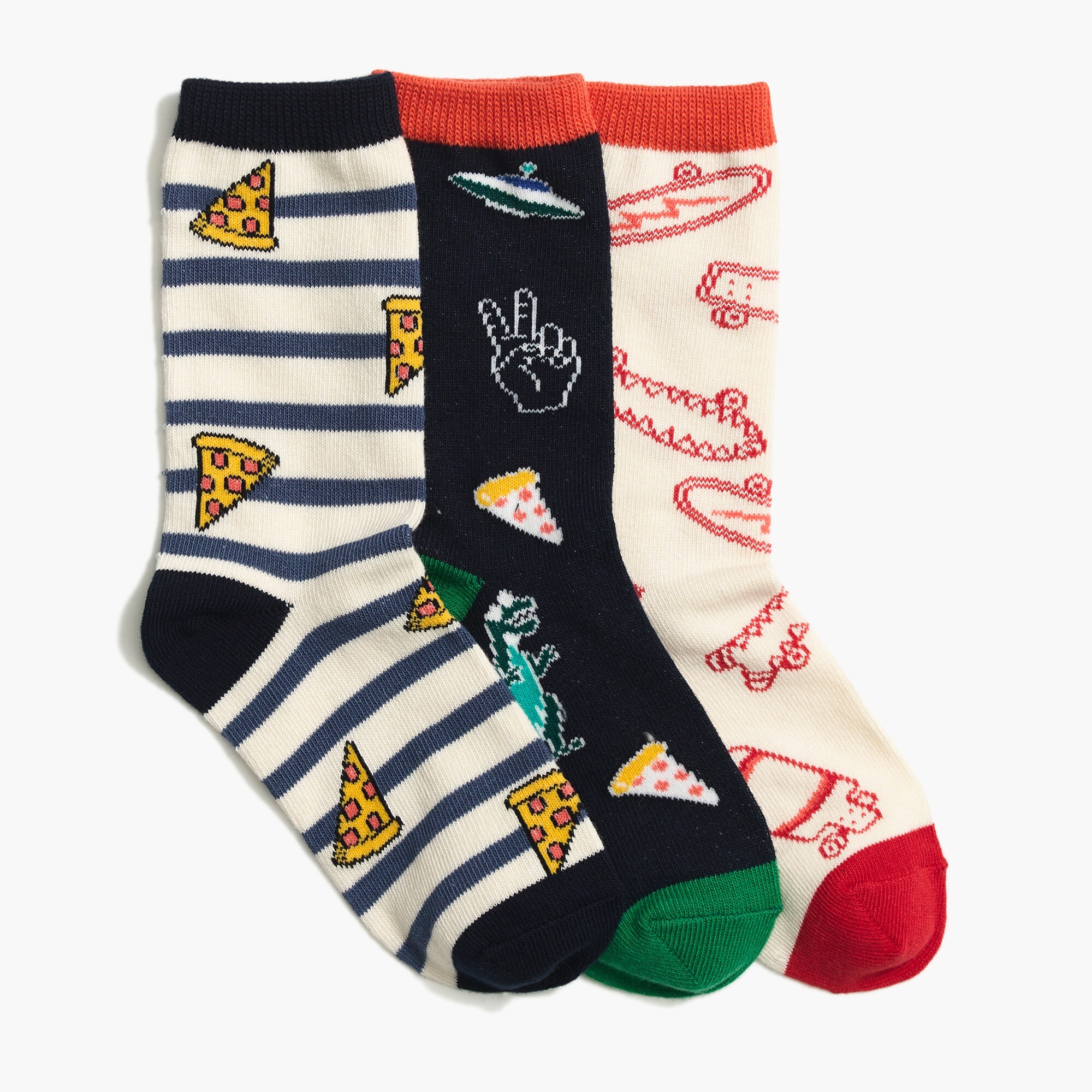 Boys' pizza trouser socks 3-pack