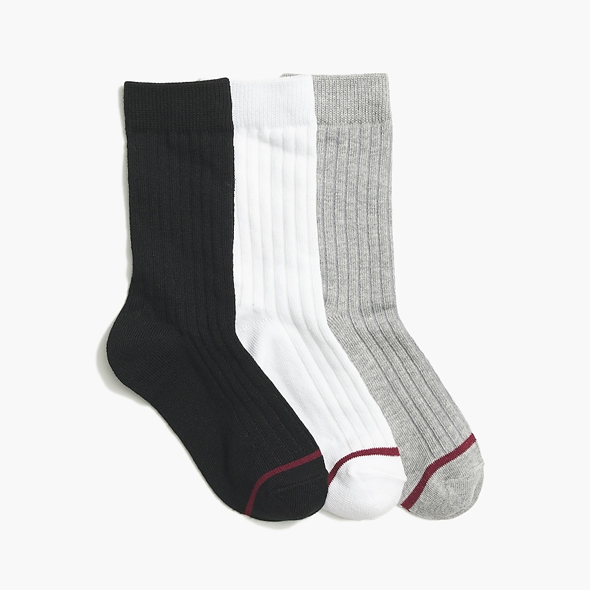 factory: boys' solid trouser socks 3-pack for boys, right side, view zoomed