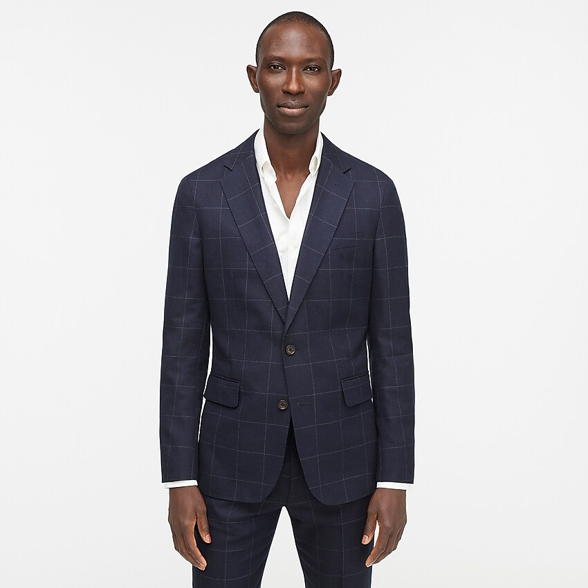 J.Crew: Ludlow Slim-fit Unstructured Suit Jacket In English Windowpane ...