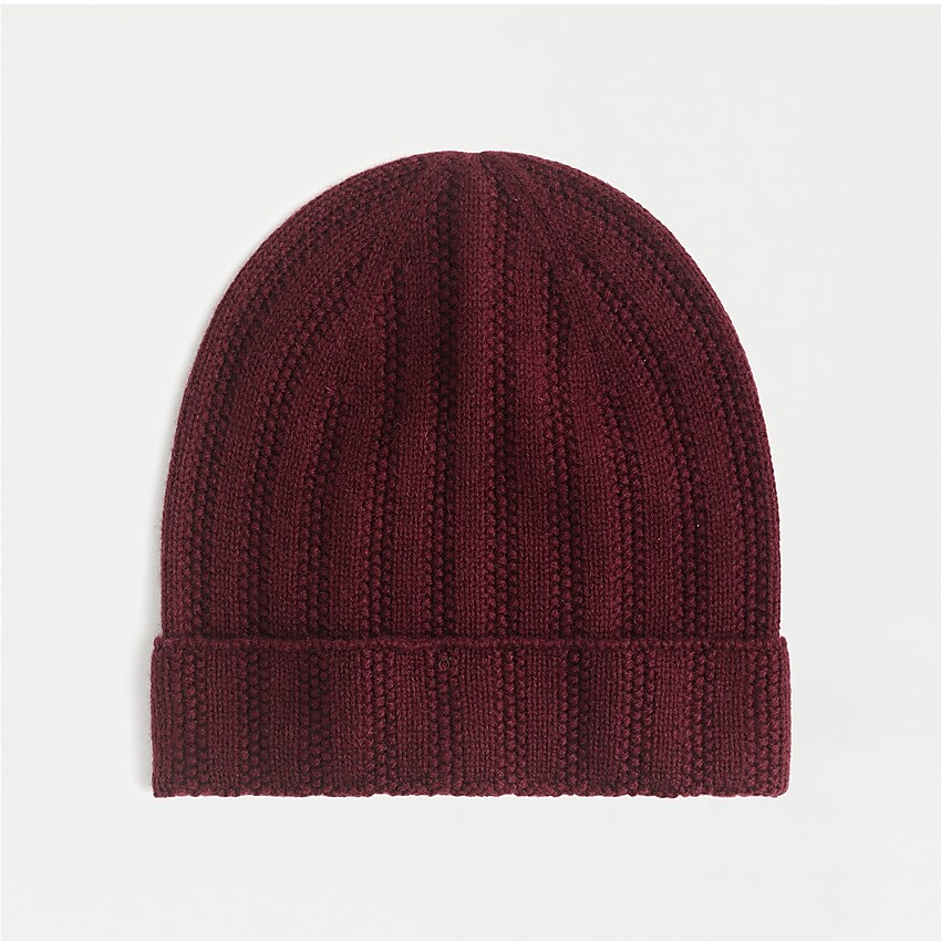 j.crew: ribbed cashmere beanie for women, right side, view zoomed
