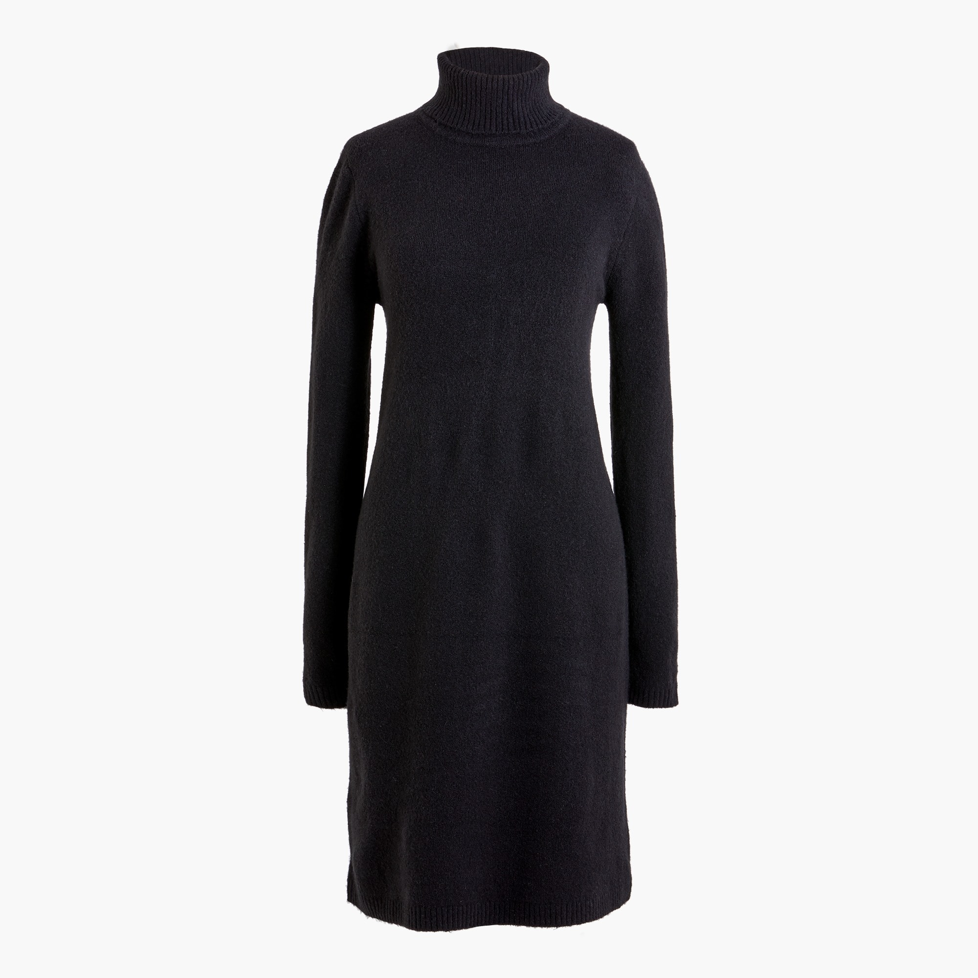 long-sleeve turtleneck sweater-dress in extra-soft yarn for women