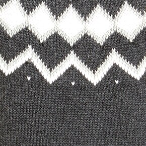 Long-sleeve Fair Isle mockneck sweater-dress CHARCOAL GREY IVORY factory: long-sleeve fair isle mockneck sweater-dress for women