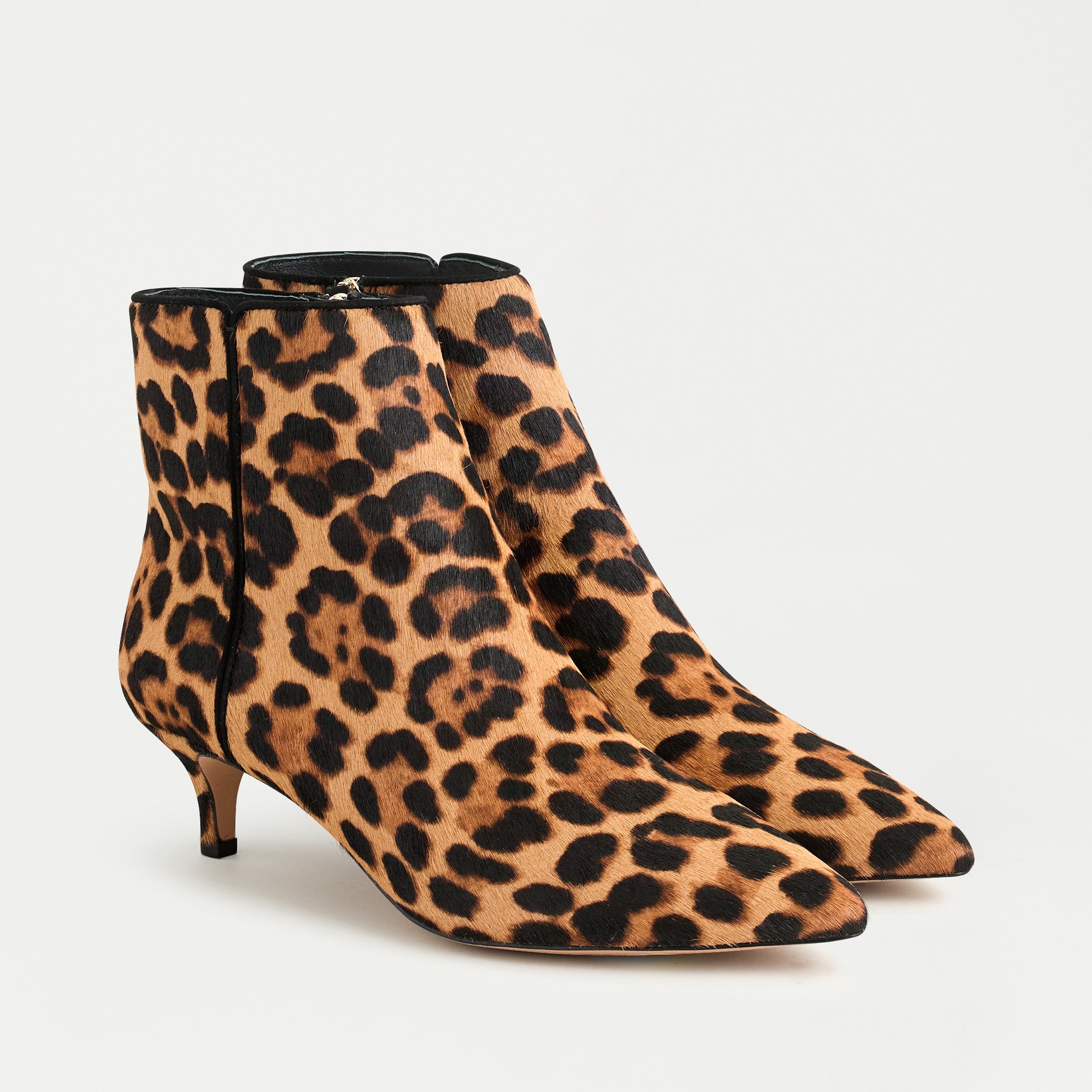 Fiona kitten-heel ankle boots in leopard calf hair
