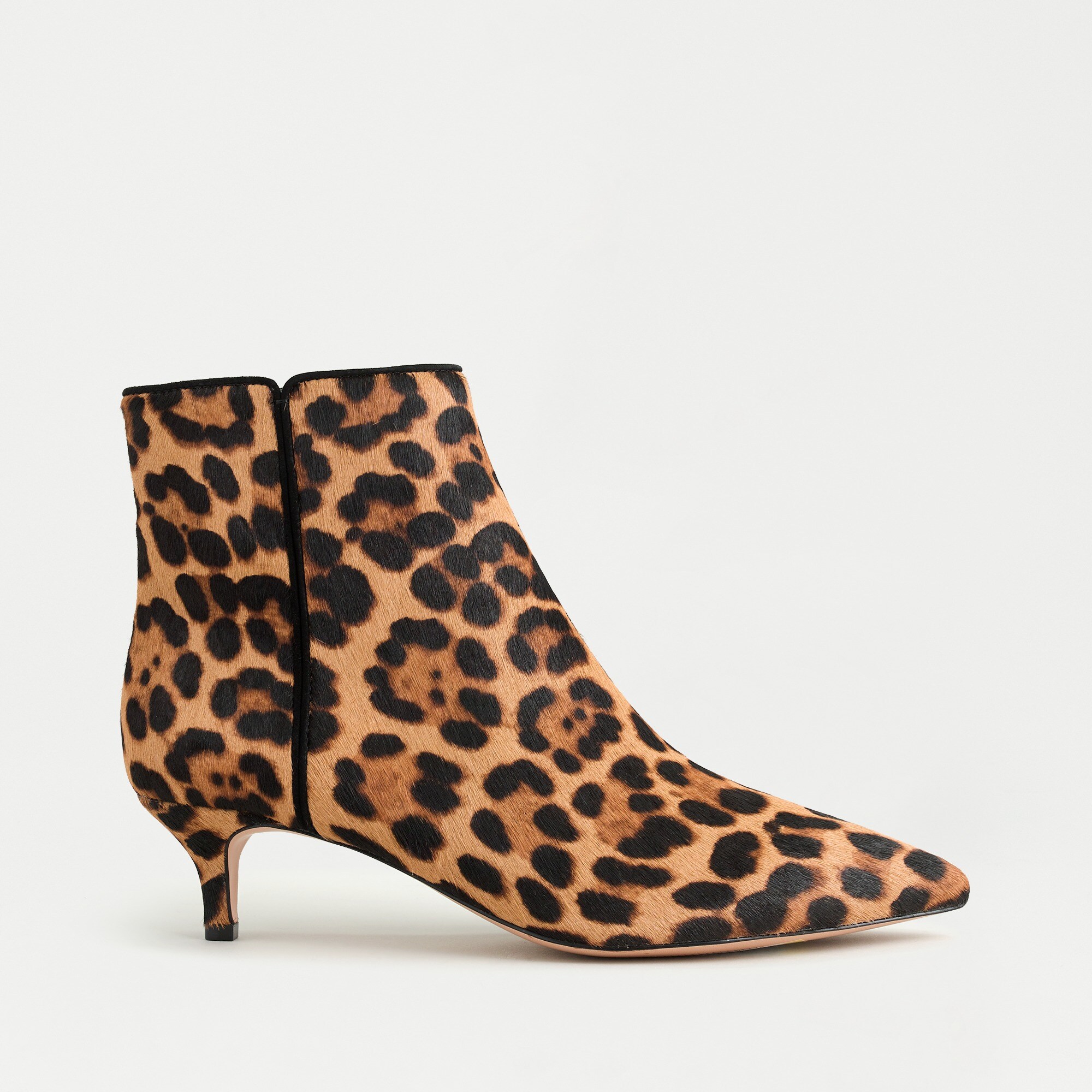 leopard print kitten heel boots