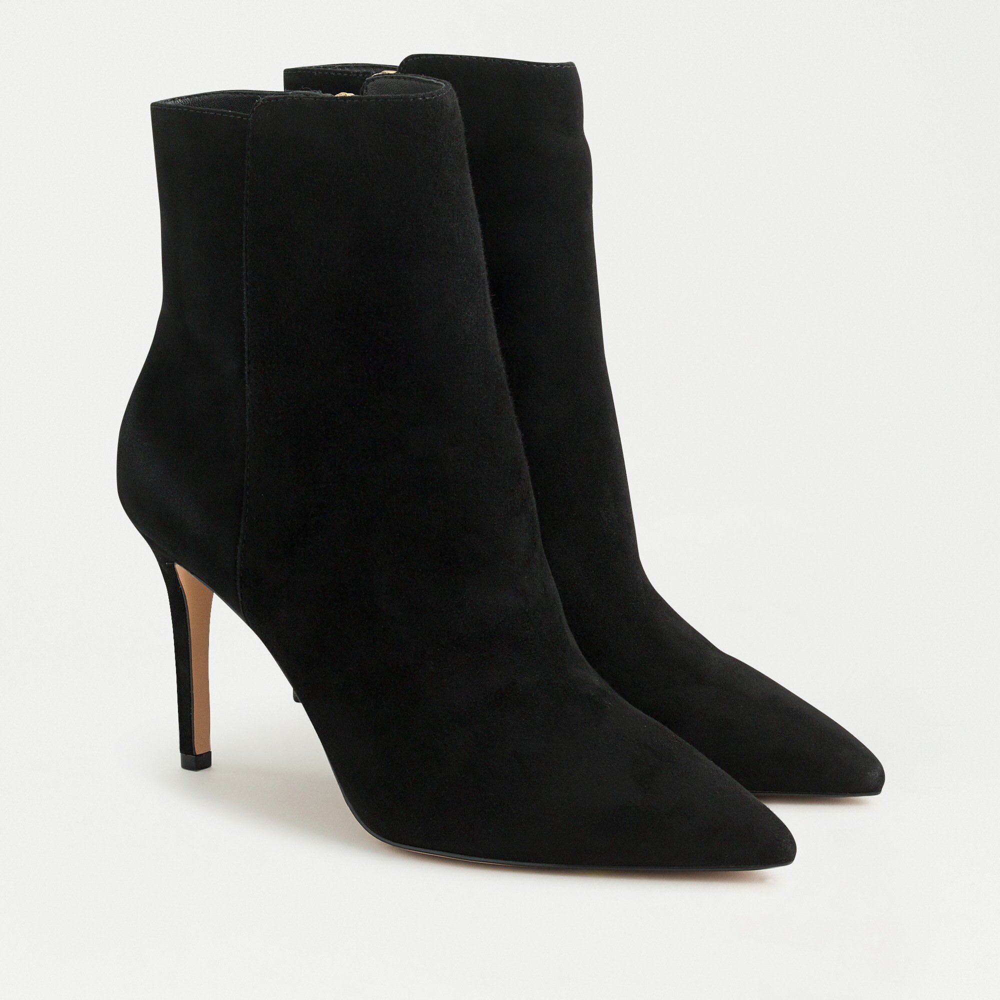 Pointed toe high-heel ankle boots in suede