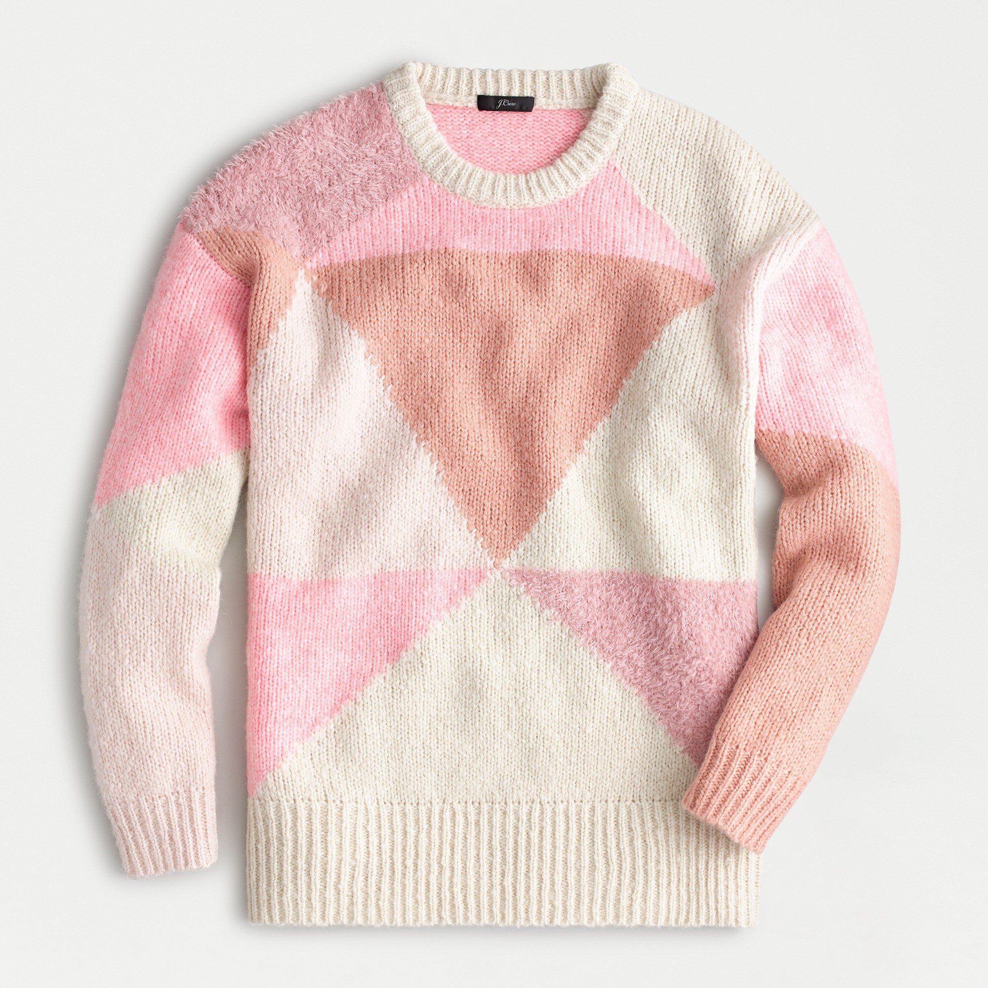 Slouchy colorblock tunic sweater