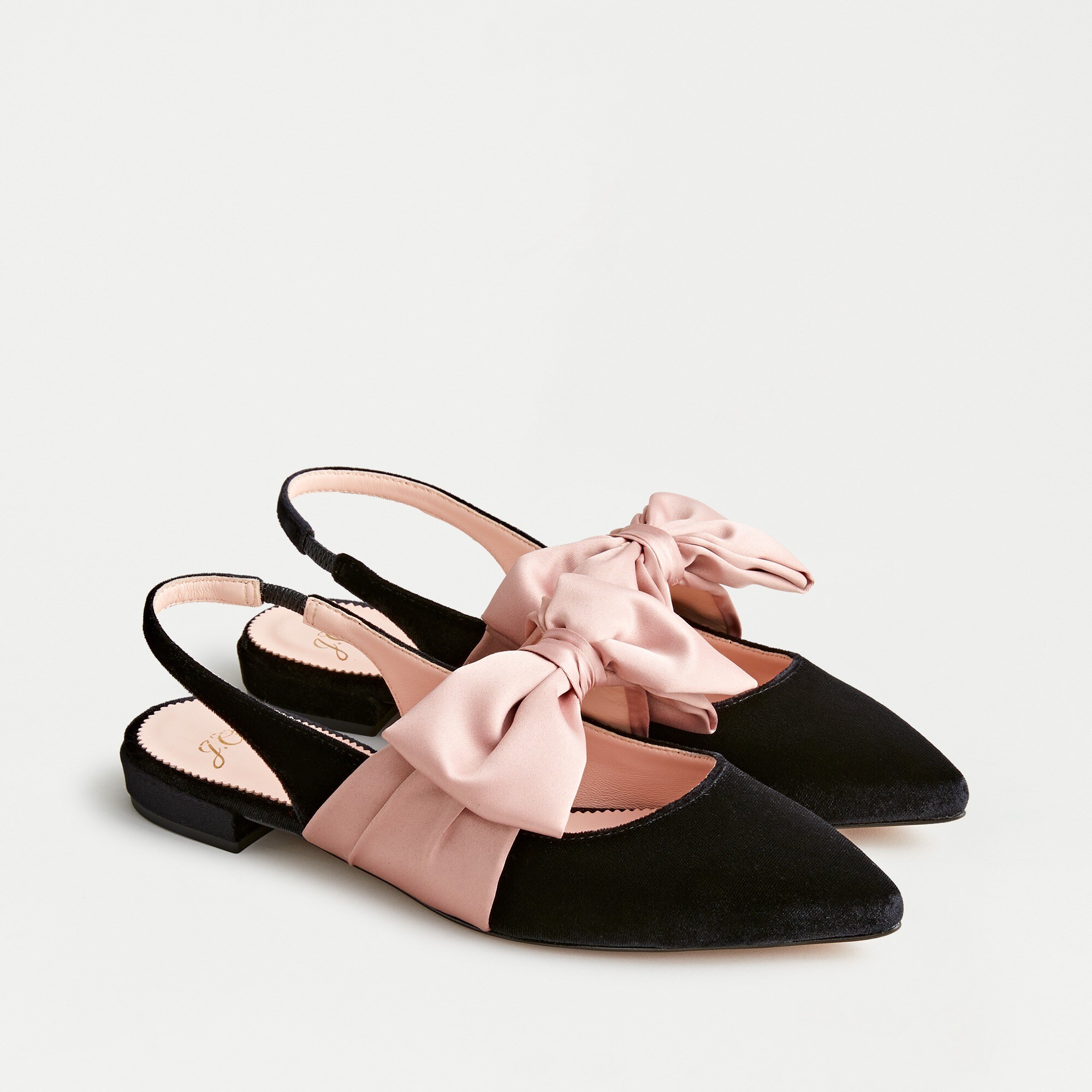 Gwen slingback flats with bow in velvet