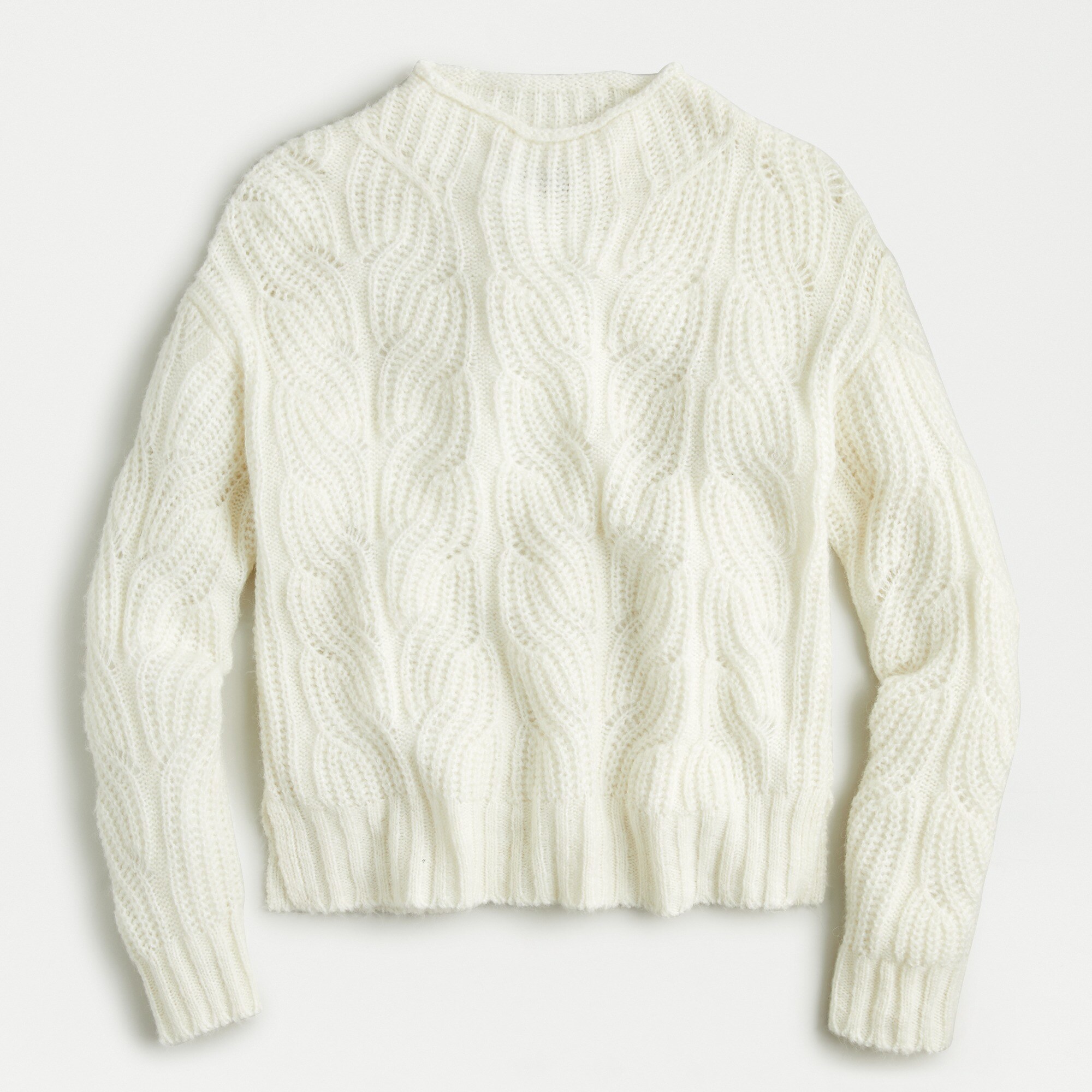 Pointelle cable sweater