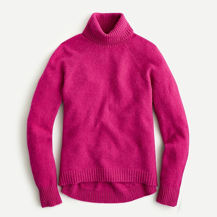 j.crew: turtleneck sweater in supersoft yarn for women, right side, view zoomed