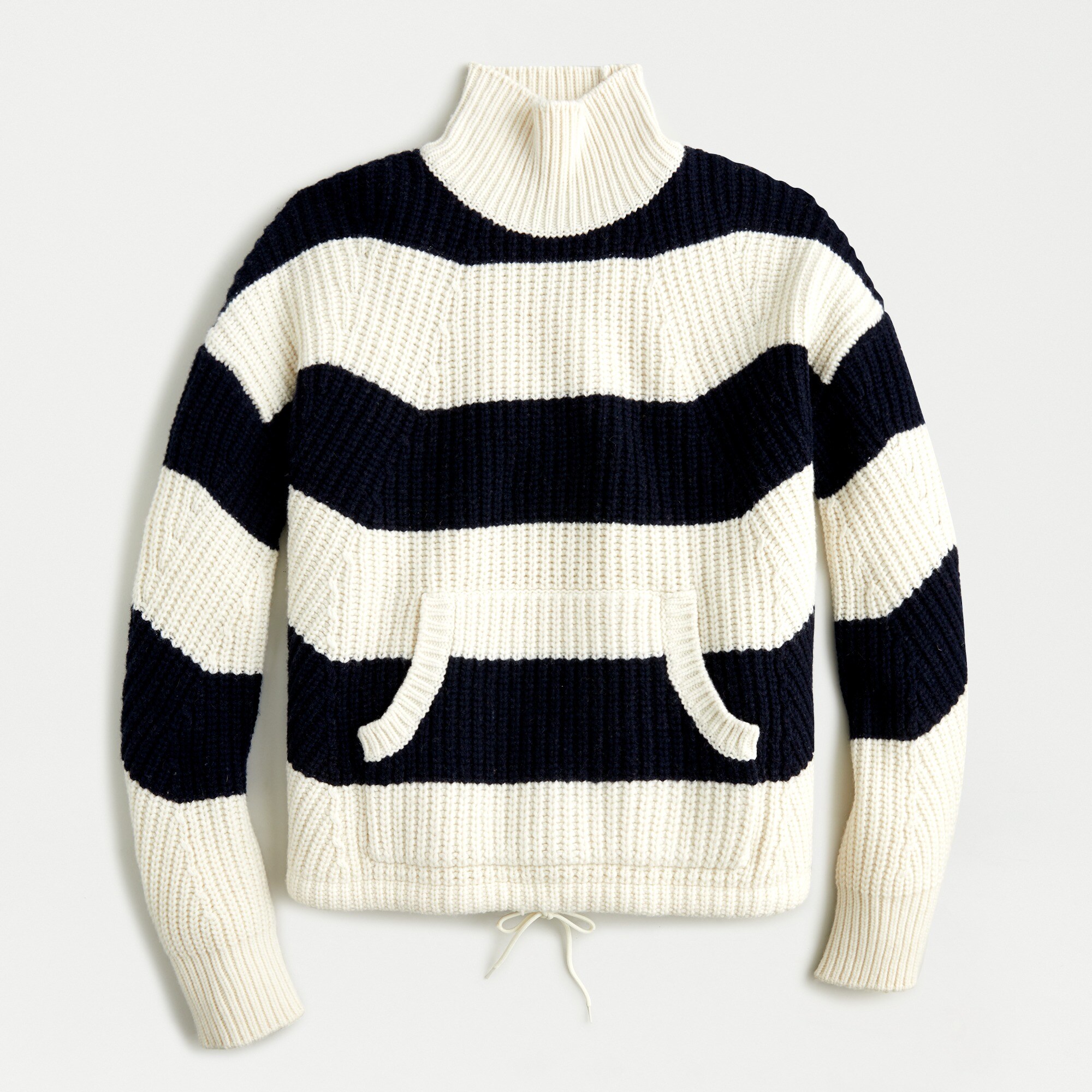 Front-pocket Turtleneck Sweater In Rugby Stripe For Women | J.Crew