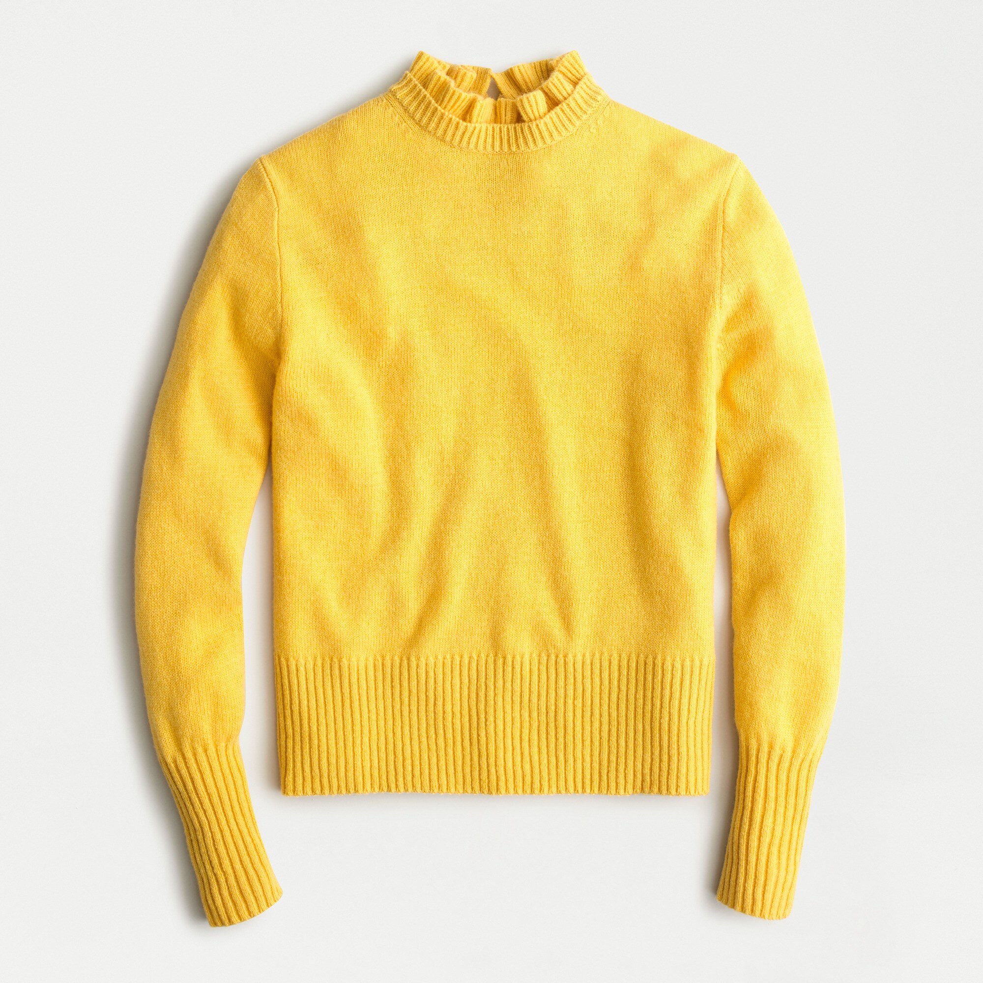 Wool-blend ruffleneck sweater