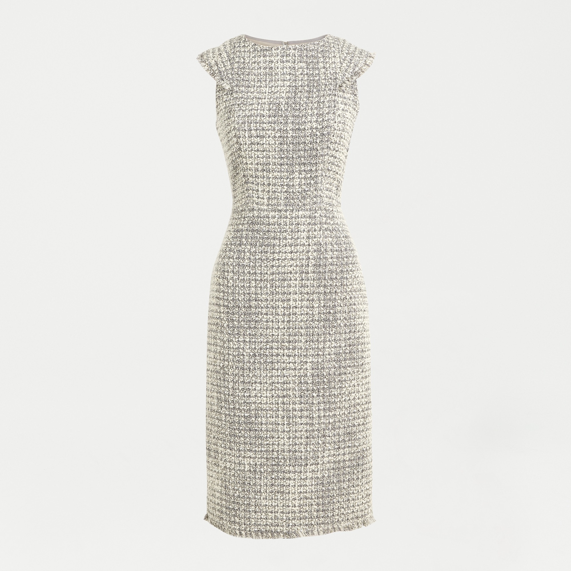 J.Crew: Cap-sleeve Sheath Dress In Metallic Tweed For Women