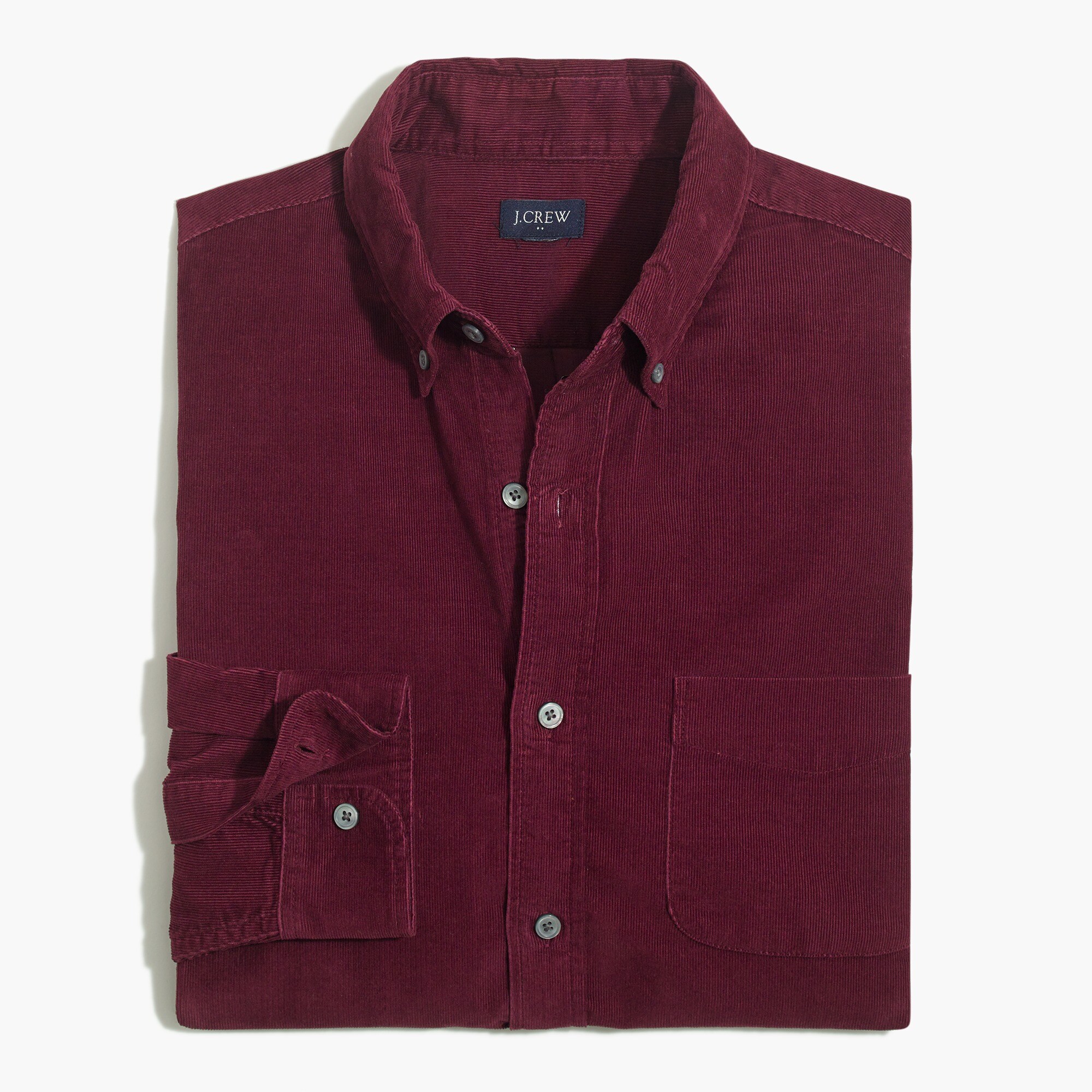Solid slim corduroy shirt