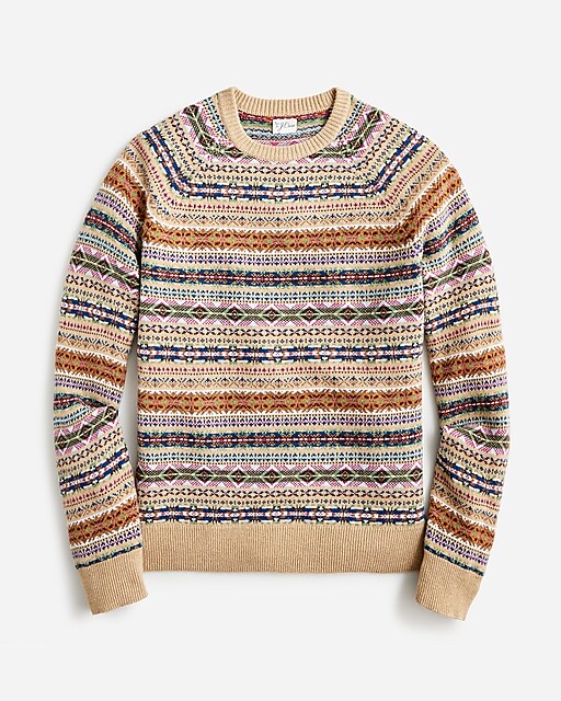 mens Fair Isle sweater in lambswool blend