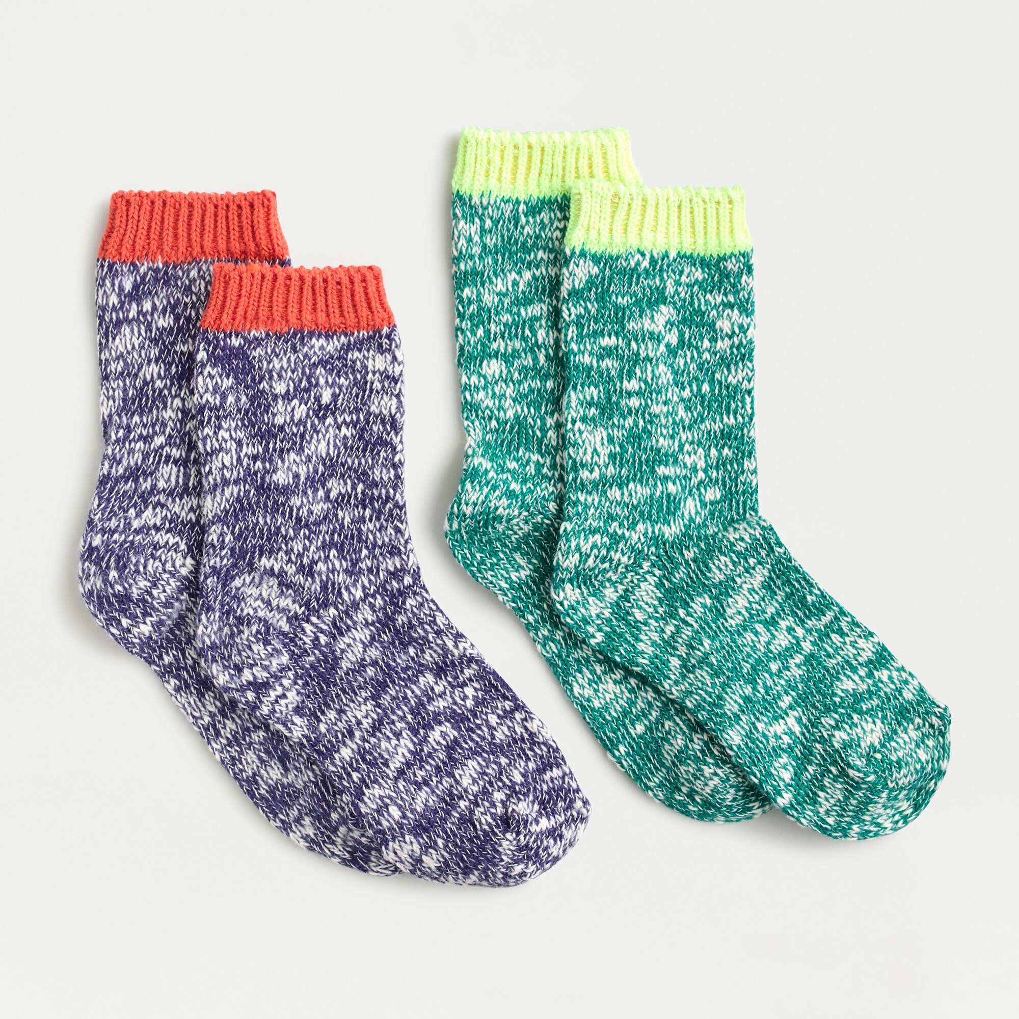 Kids' camp socks two-pack in marled knit