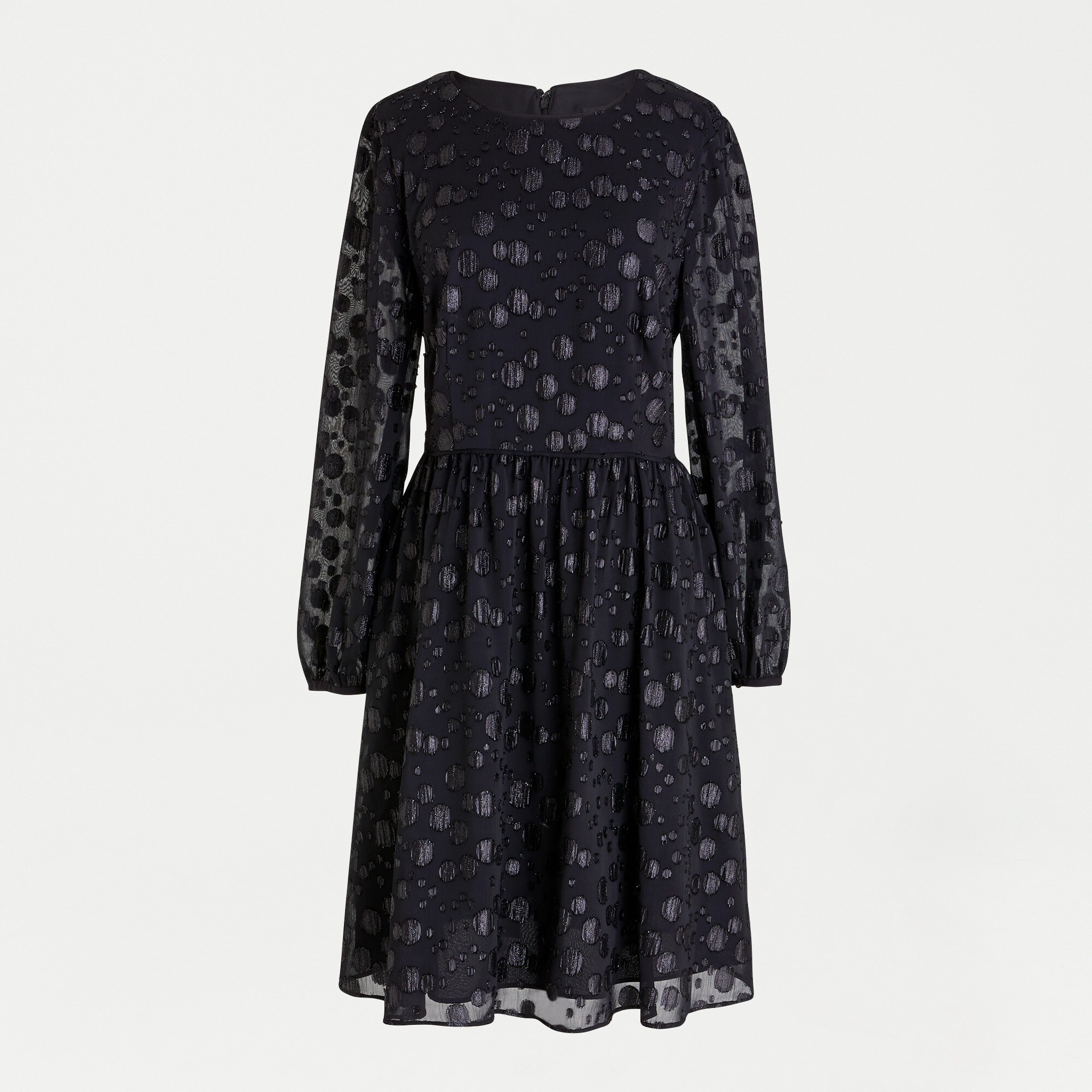 A-line Dress In Metallic Dot Jacquard For Women | J.Crew