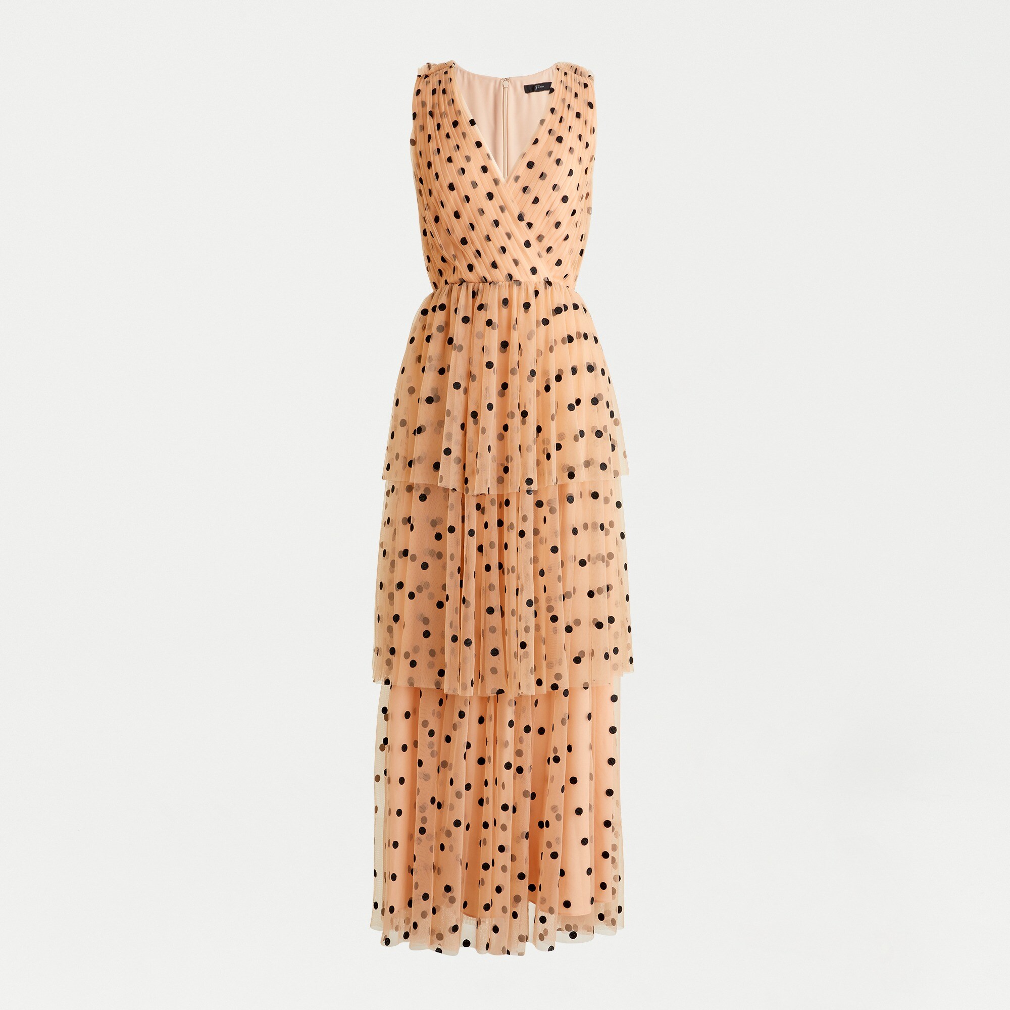 Tiered halter dress in dot tulle
