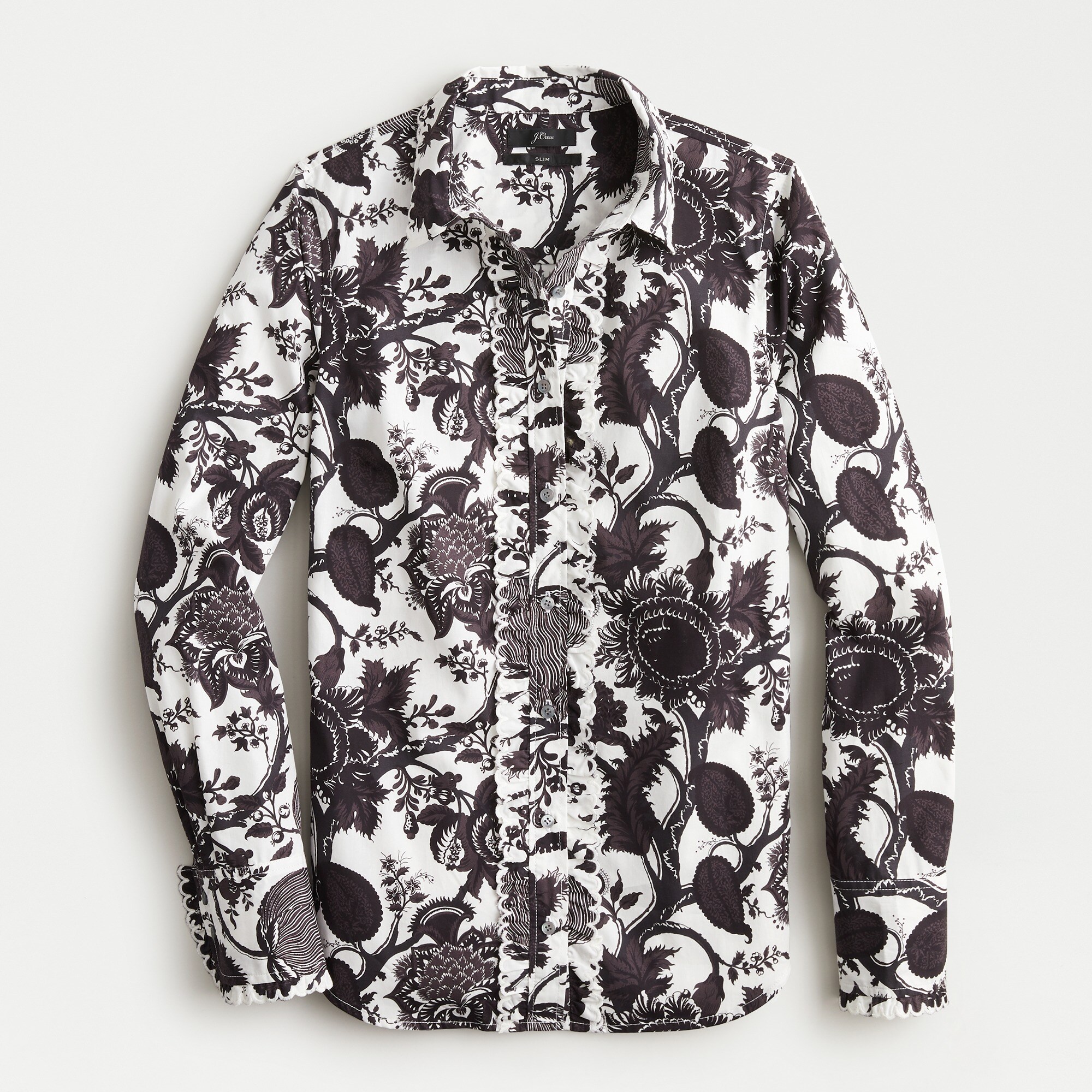 Ruffled Slim Perfect Shirt In Ratti® Sunflower Floral Print For