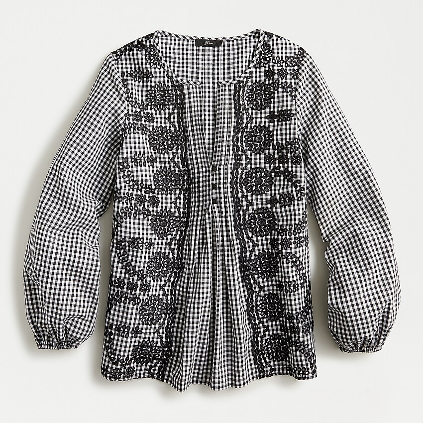 j.crew: embroidered gingham popover. Come explore Adorable Fall Finds, Sacred in the Everyday, Inspirational Quotes as well as Autumn Decor's Cozy Warmth.