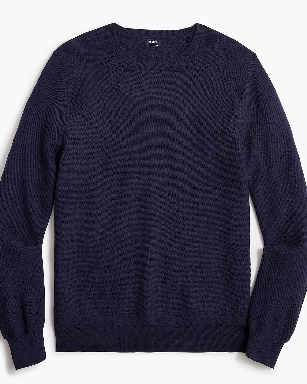 Cotton Garter-stitch Crewneck Sweater For Men - Factory