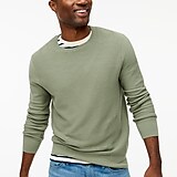 Cotton garter-stitch crewneck sweater
