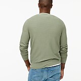 Cotton garter-stitch crewneck sweater