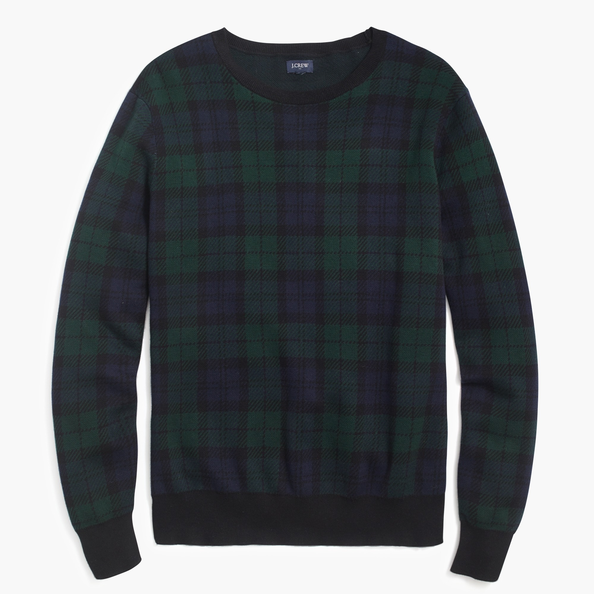 Cotton sweater in Black Watch plaid