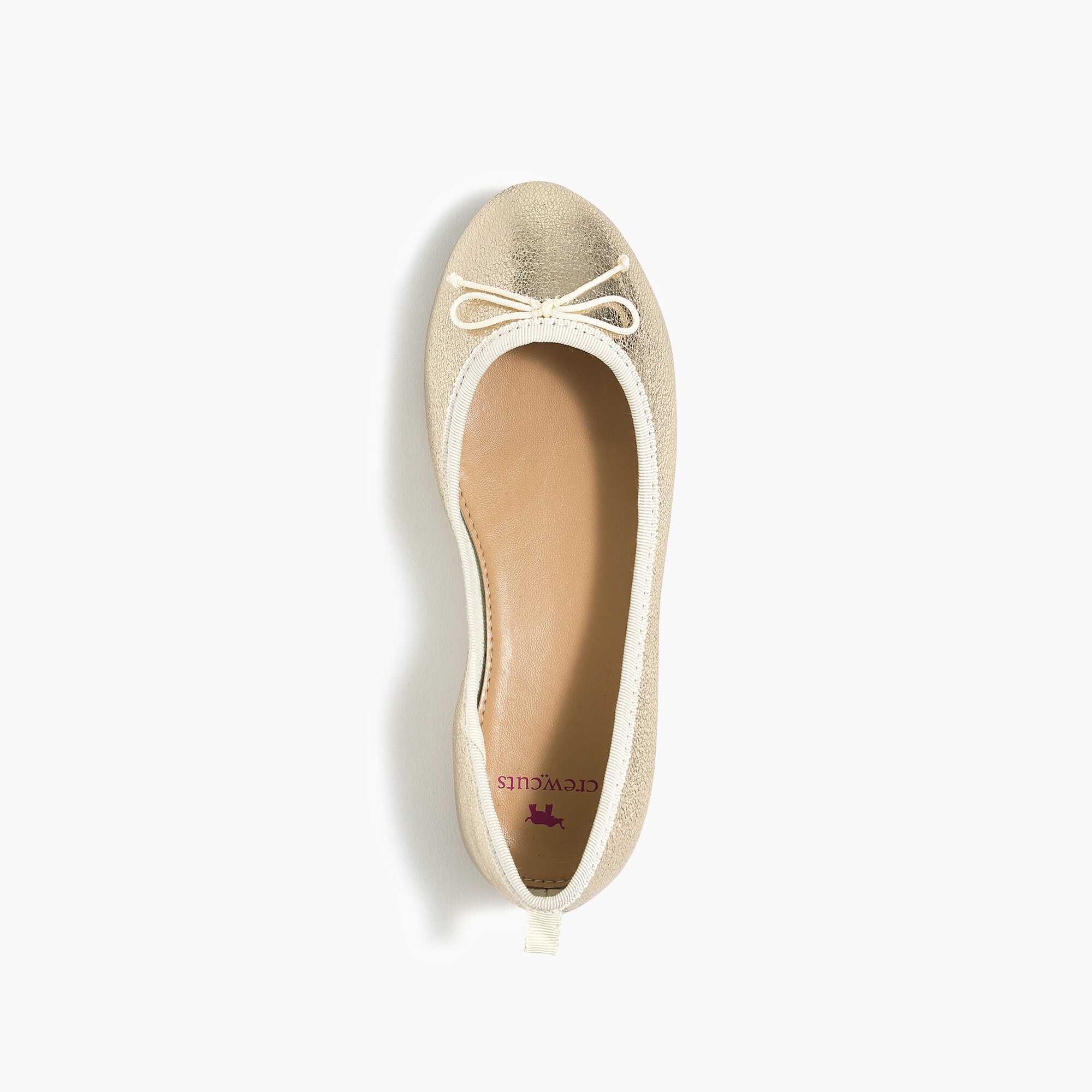 Girls' metallic gold ballet flats