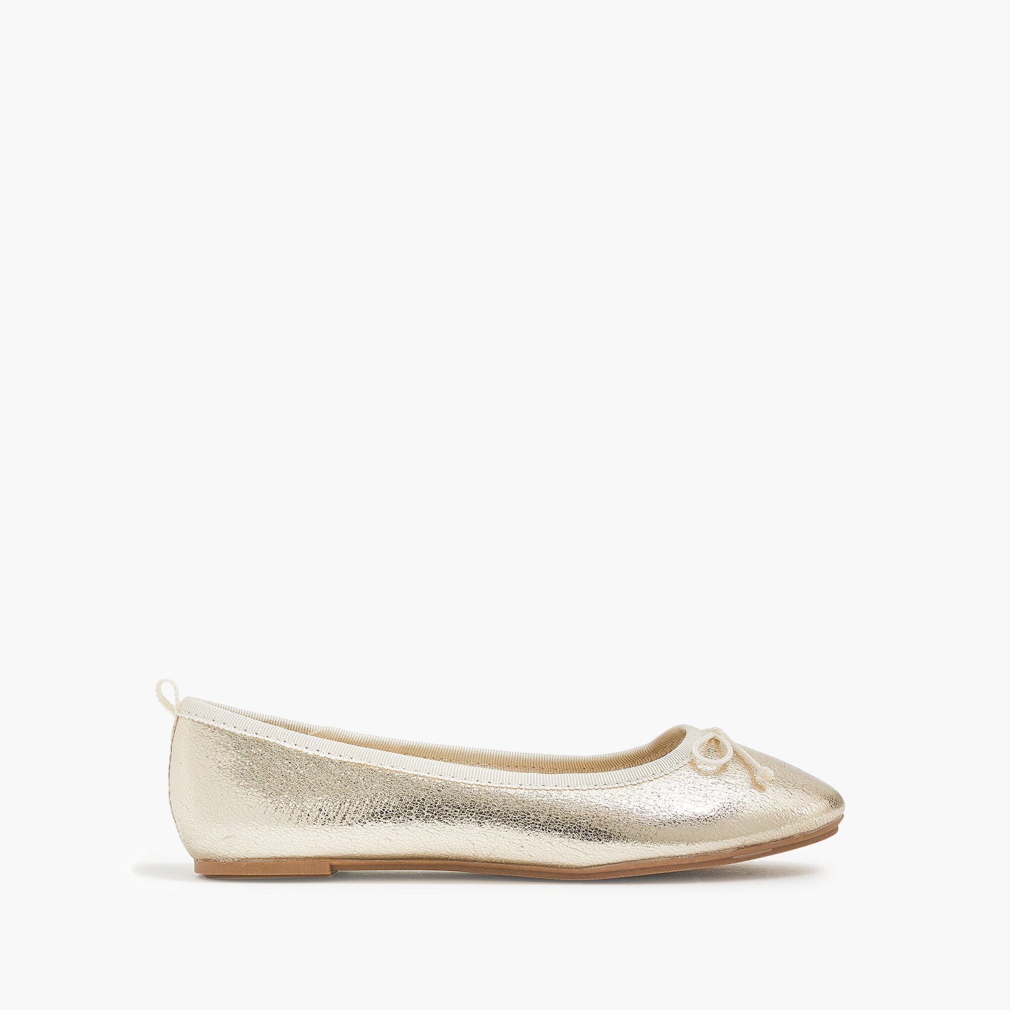 Girls' metallic gold ballet flats