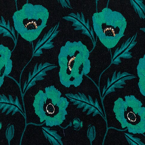 Poppy-print Teddie sweater BLACK GREEN MULTI factory: poppy-print teddie sweater for women