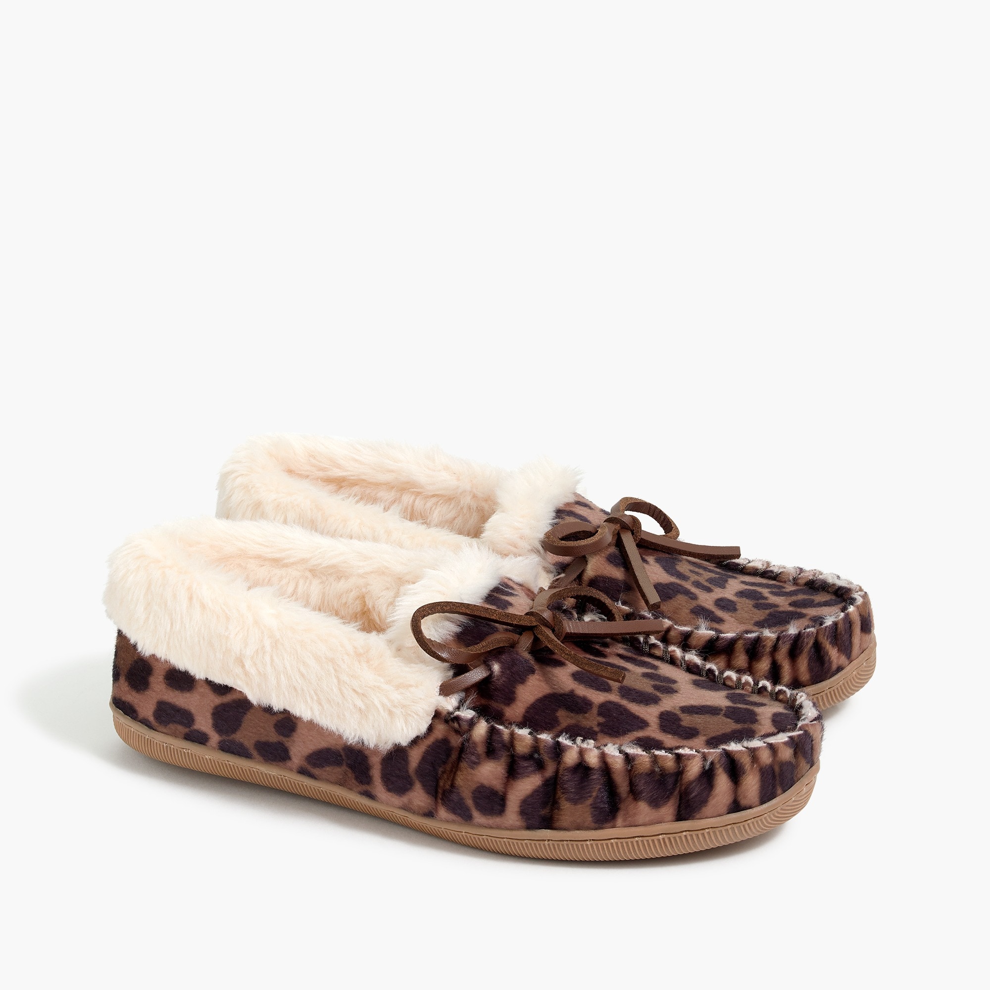 Factory Leopard Calf Hair Moccasin Slippers For Women