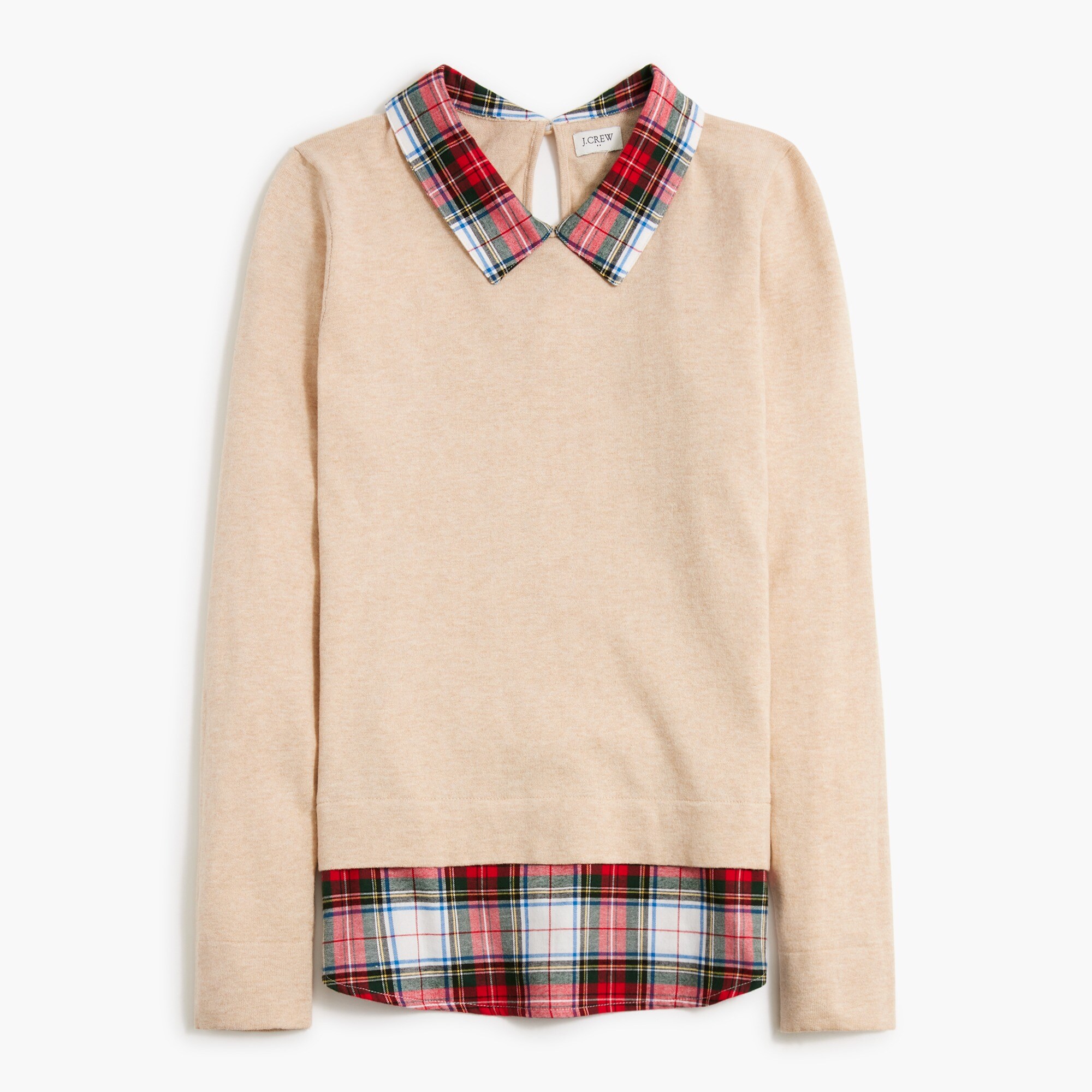 Woven-collar sweater
