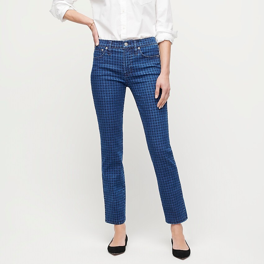 j.crew: vintage straight jean in houndstooth print, right side, view zoomed