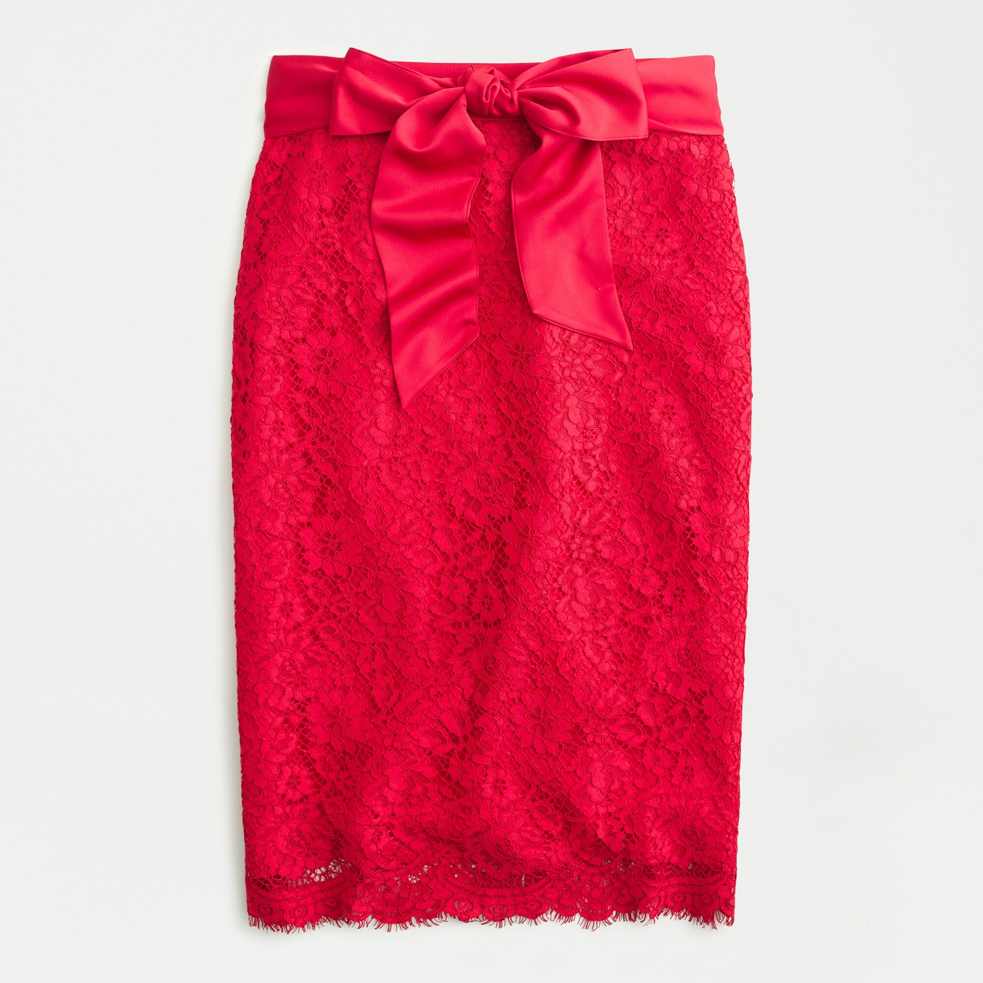 Satin-bow lace skirt