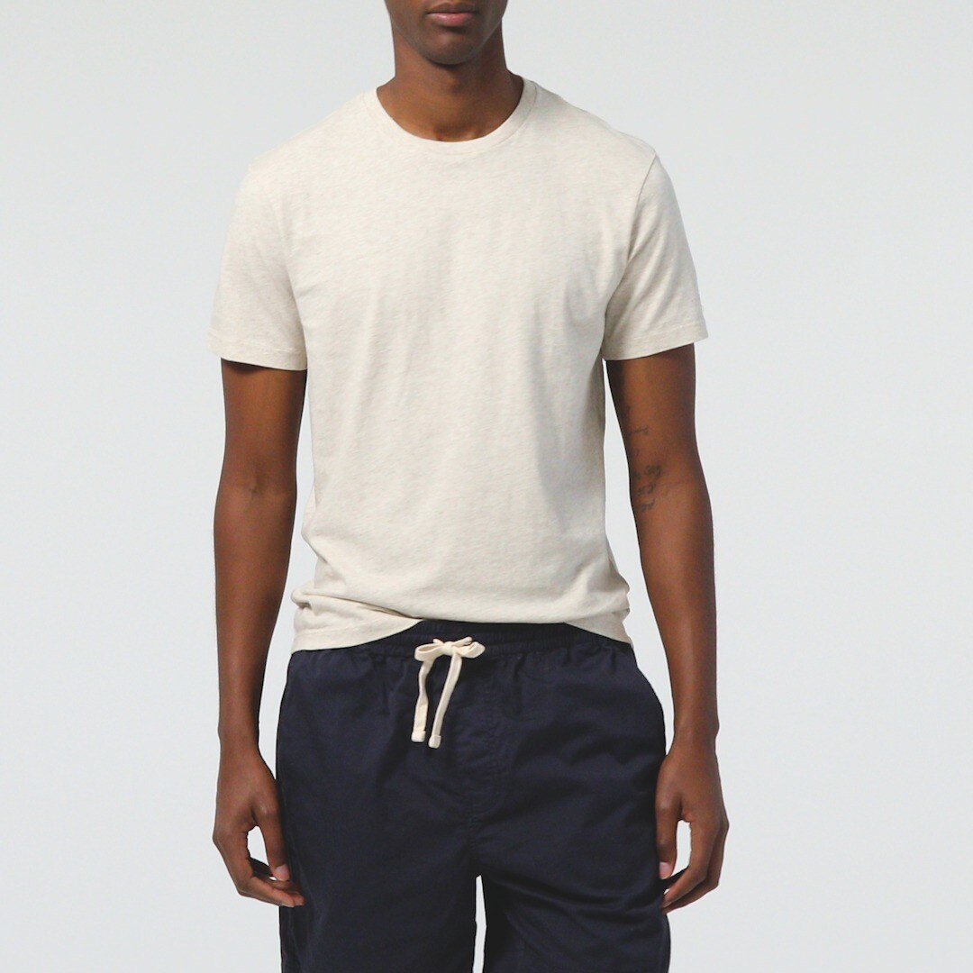 Broken-in short-sleeve T-shirt