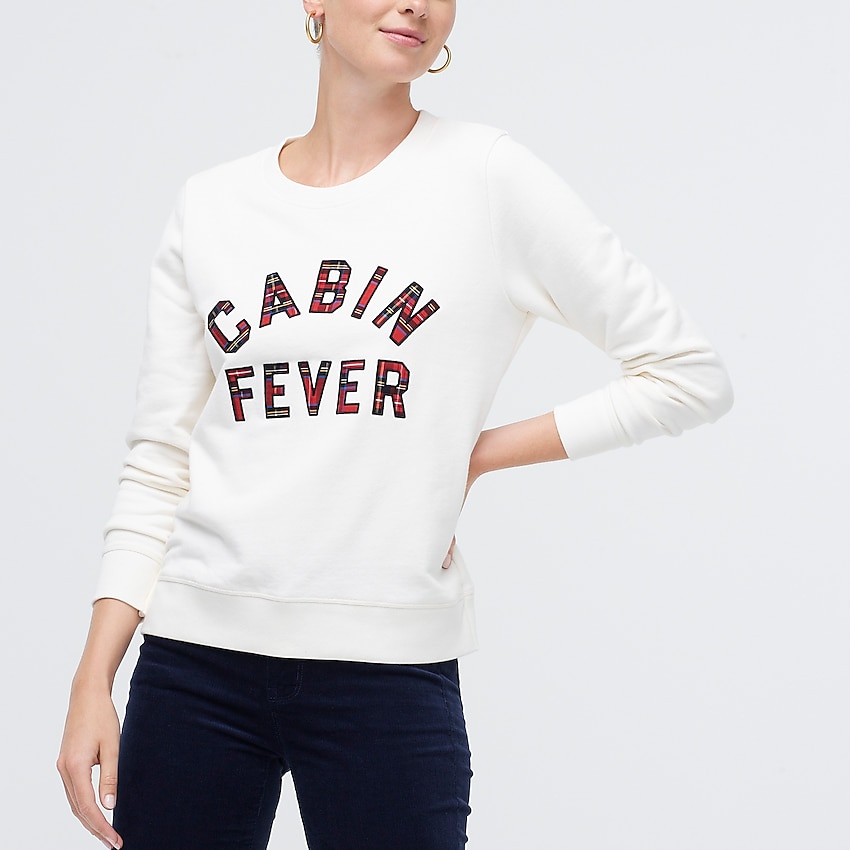 j.crew factory: cabin fever sweatshirt, right side, view zoomed