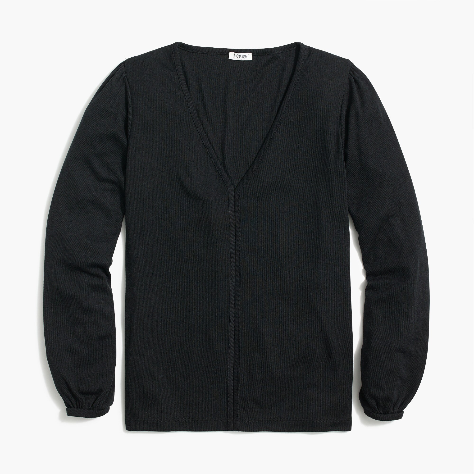 drapey ribbed v-neck top for women