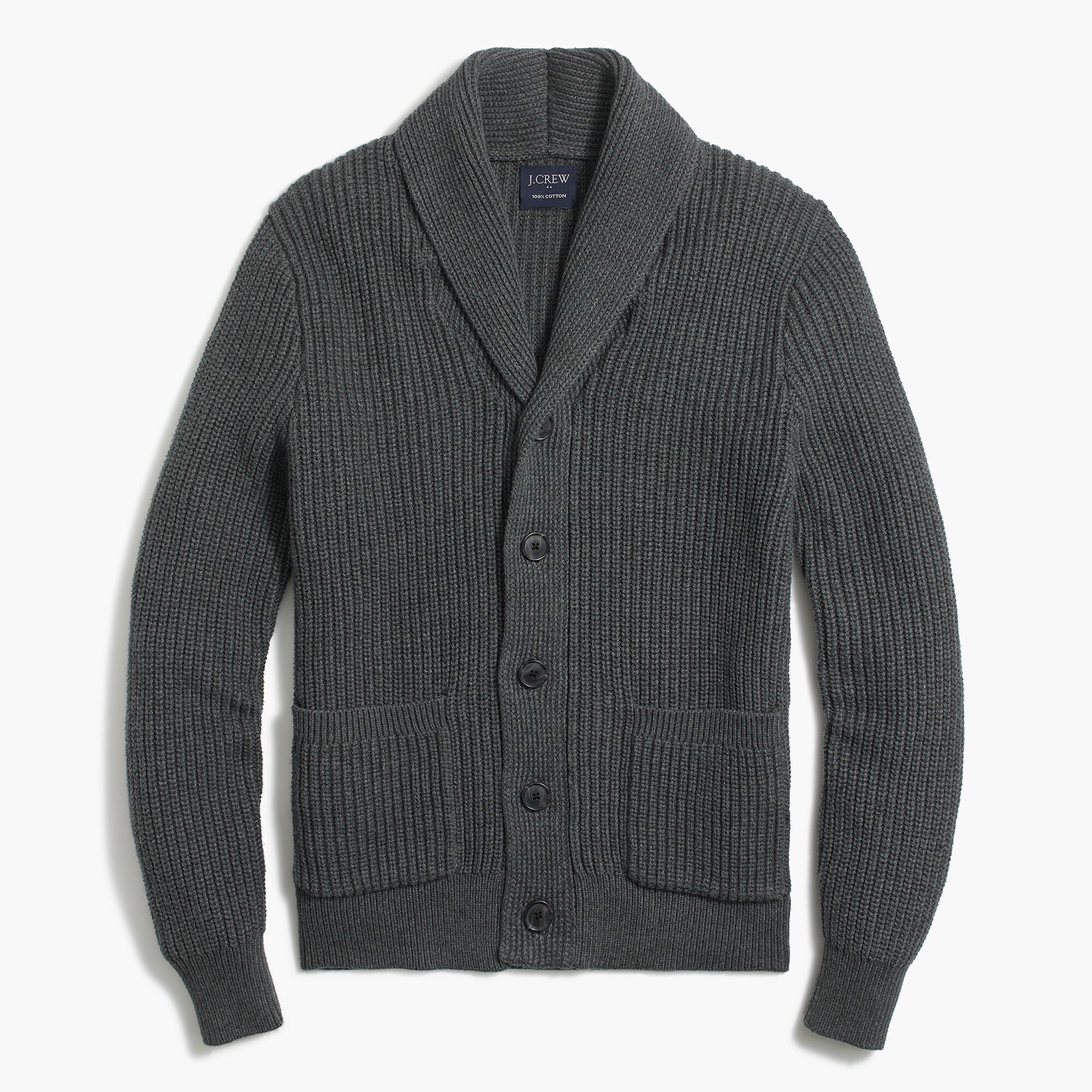 shawl-collar cardigan sweater for men