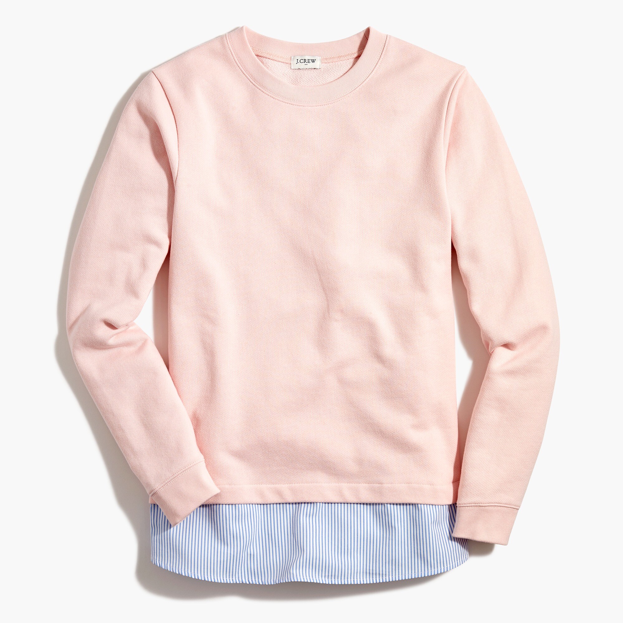 Sweatshirt with woven hem