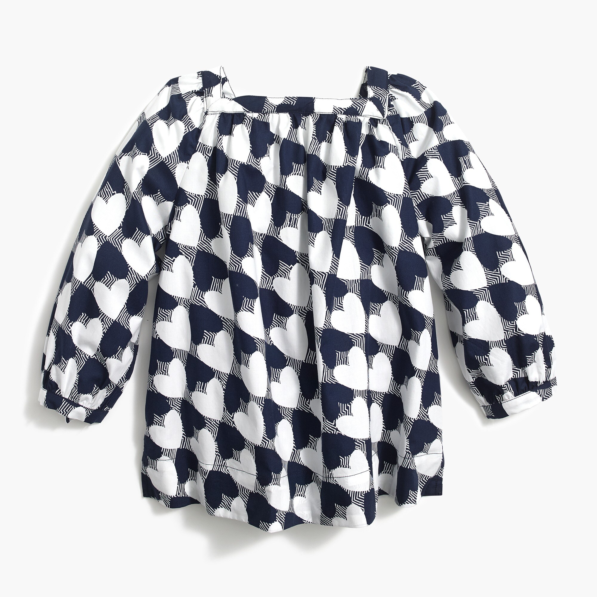 Girls' puff-sleeve square-neck top