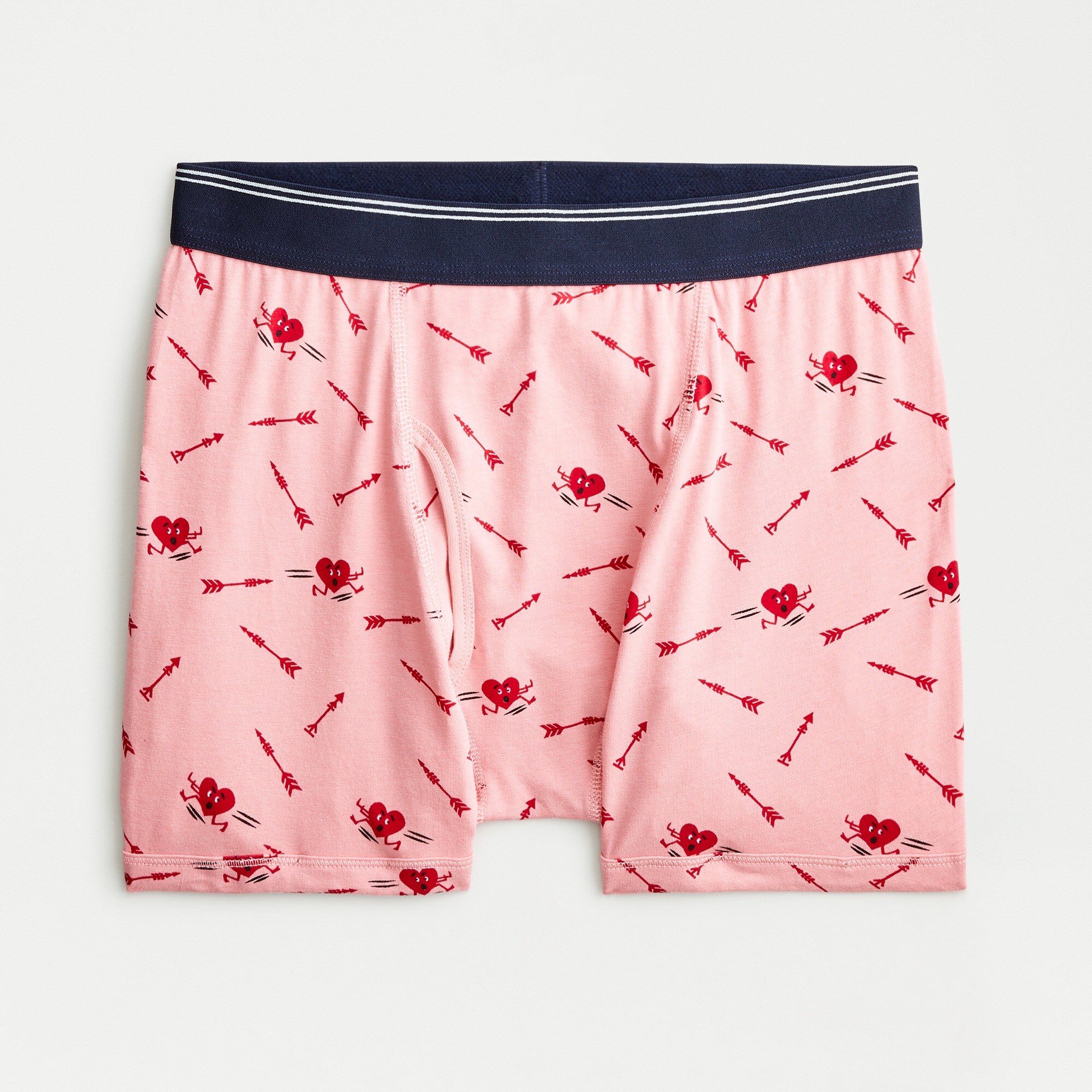 Knit boxer briefs in running heart print