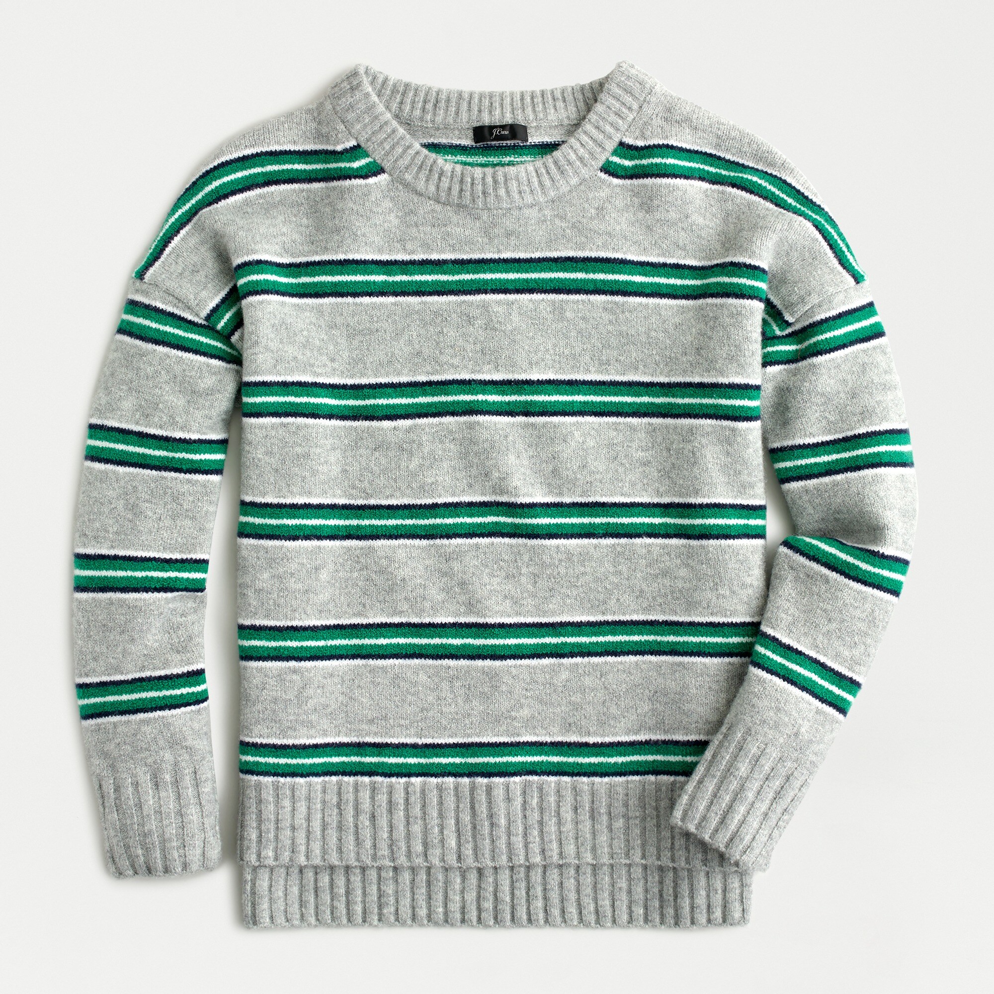 Oversized Striped Crewneck Sweater In Supersoft Yarn For Women | J