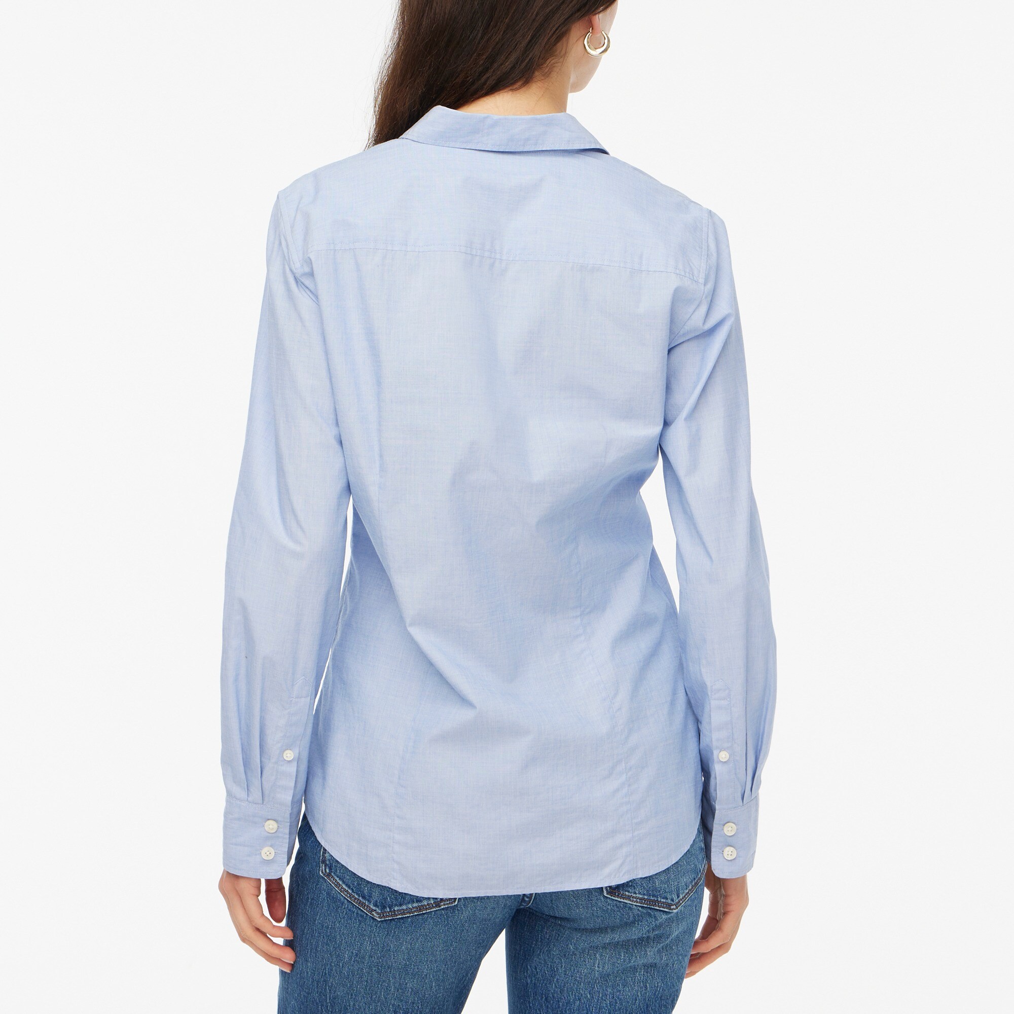 Signature-fit button-up shirt in end-on-end cotton