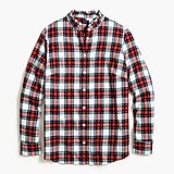 Flannel shirt with ruffle collar