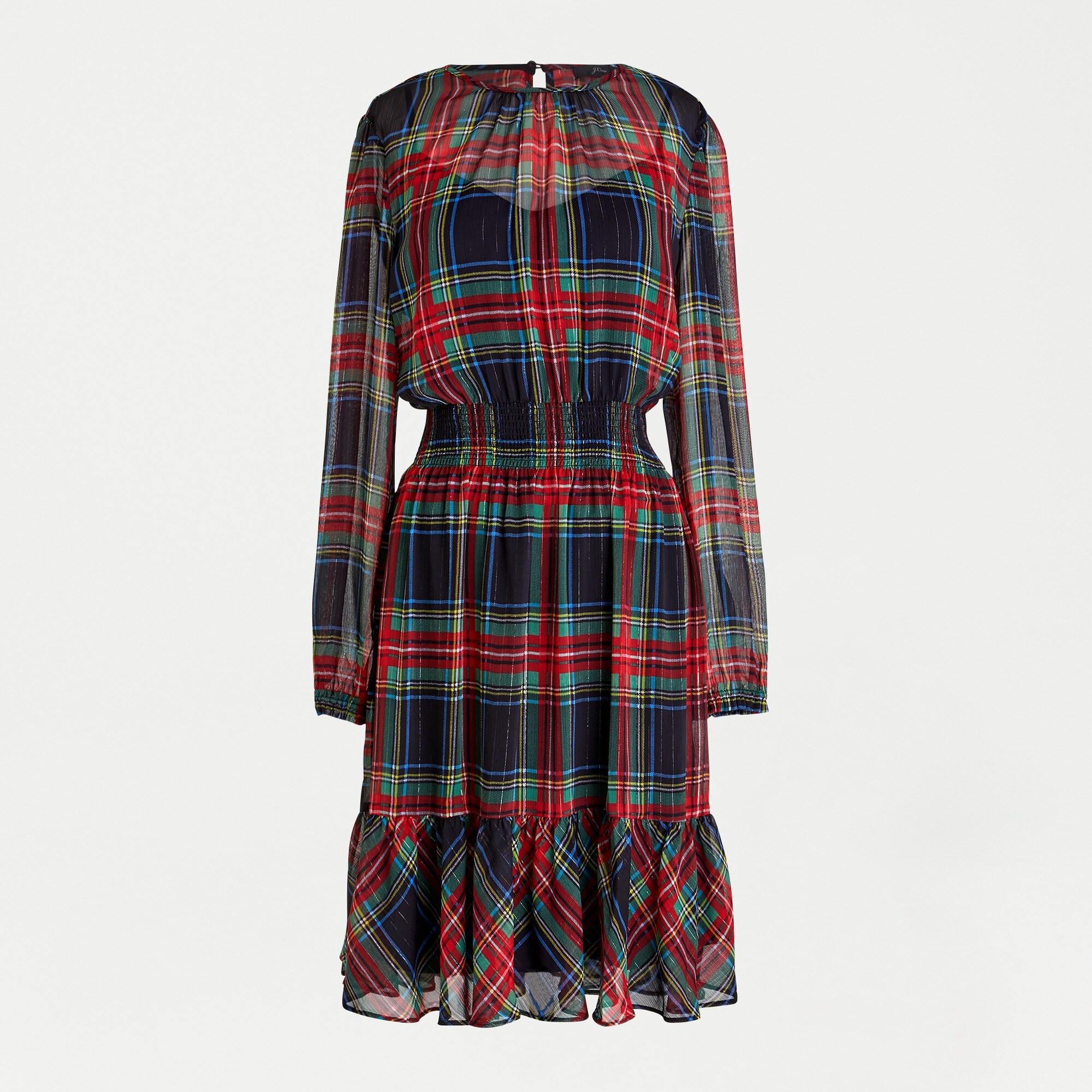 Cinched-waist Dress In Stewart Tartan For Women | J.Crew