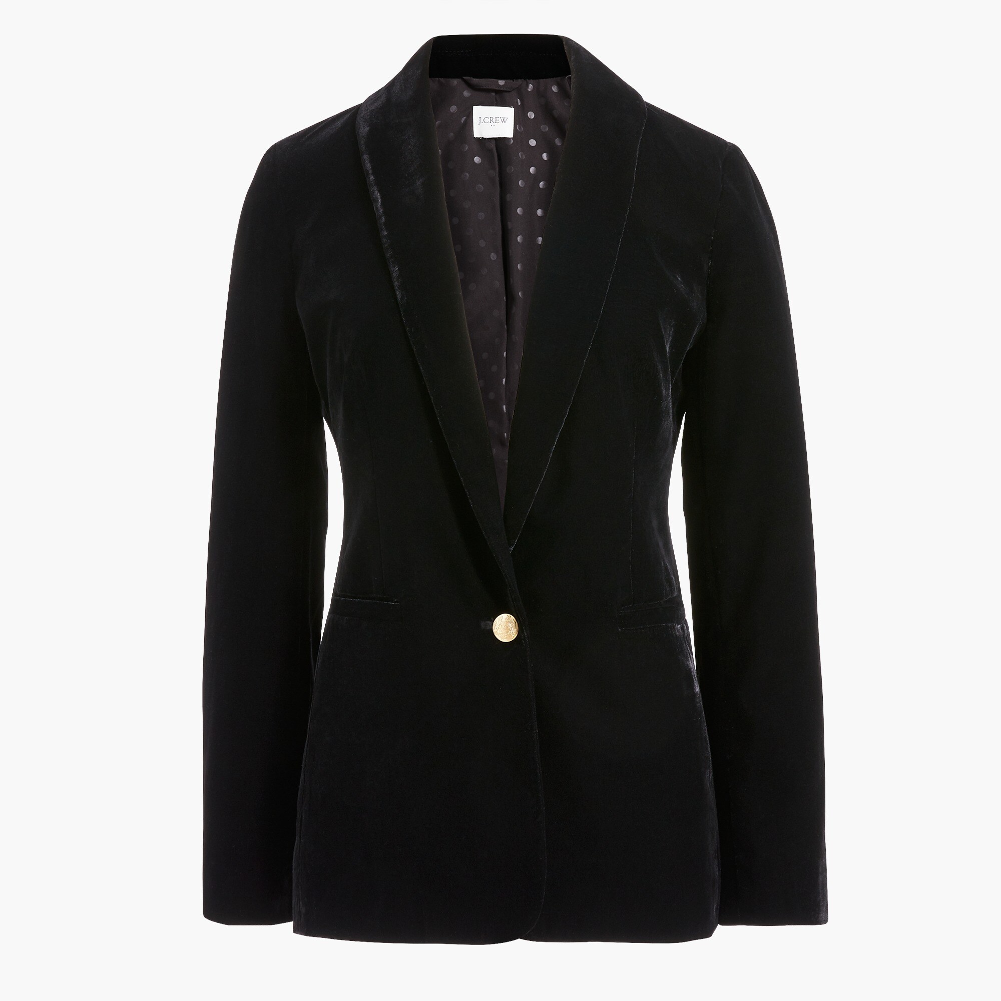 velvet one-button blazer for women