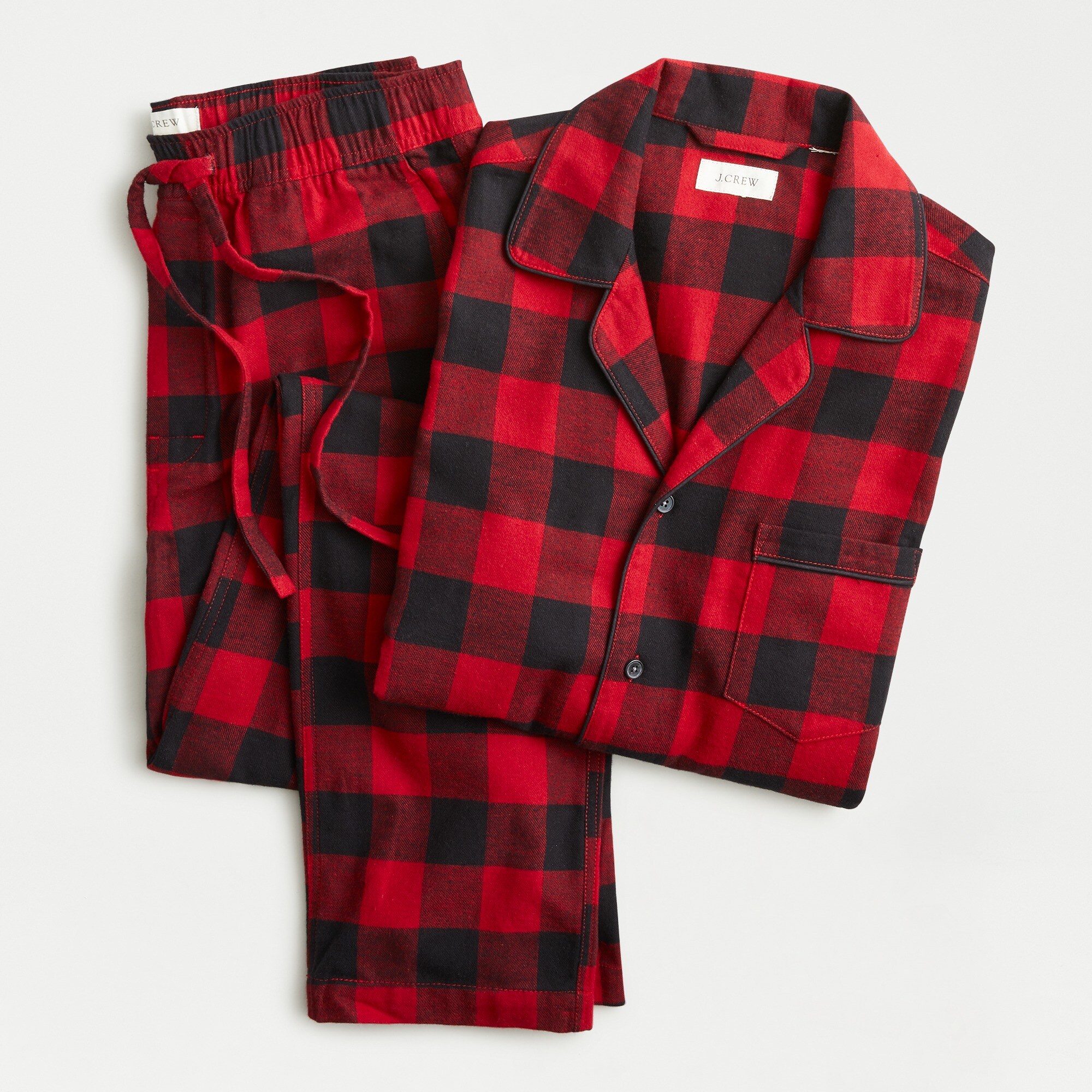 Flannel pajama set in buffalo plaid