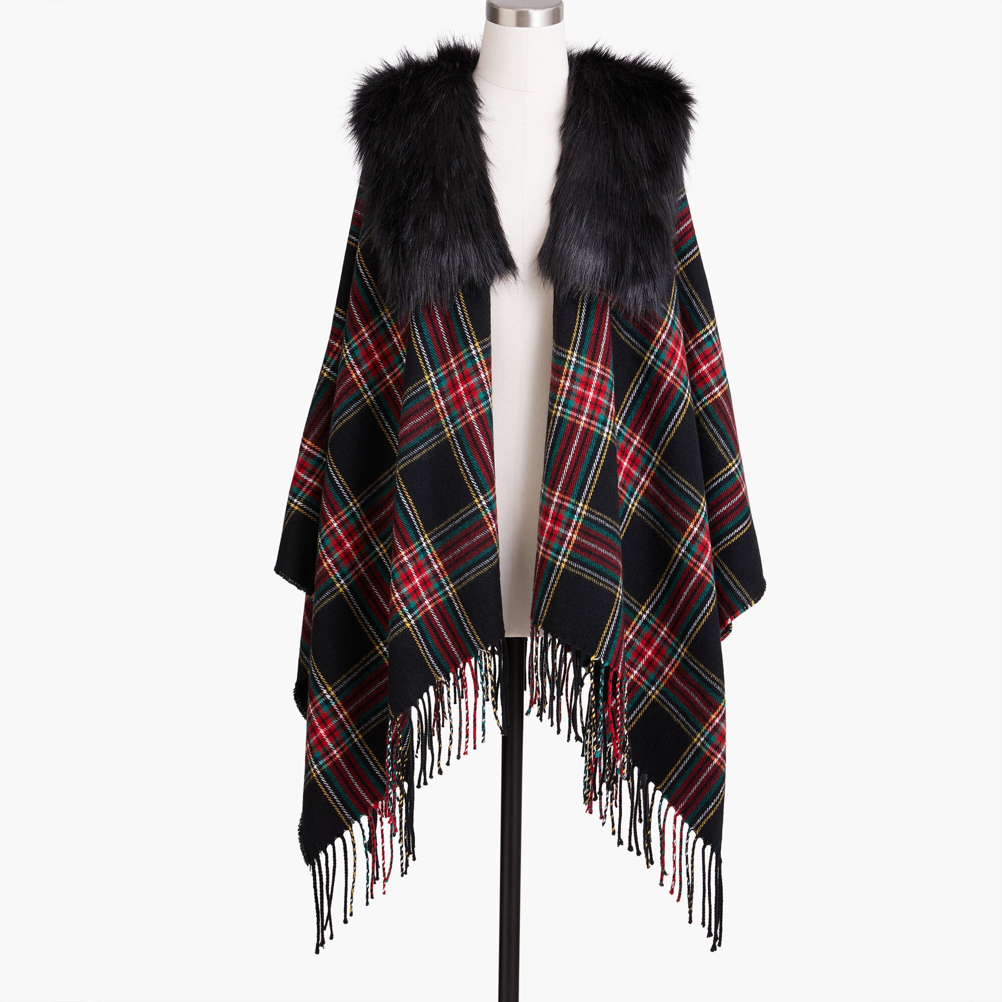 Faux-fur cape-scarf